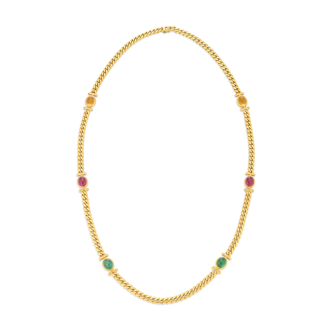 Bulgari Multi-Gem and Gold Longchain Necklace