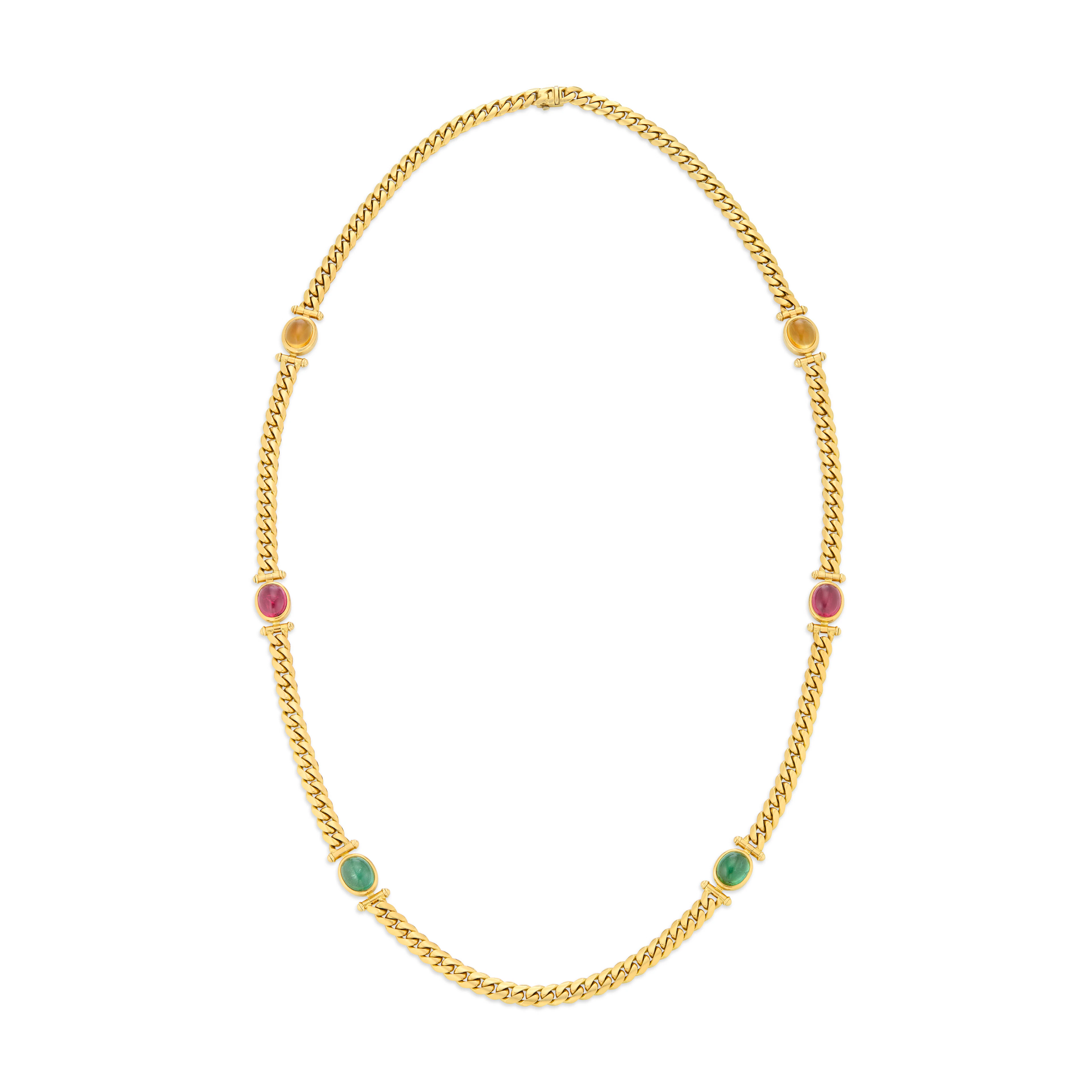 Bulgari Multi-Gem and Gold Longchain Necklace