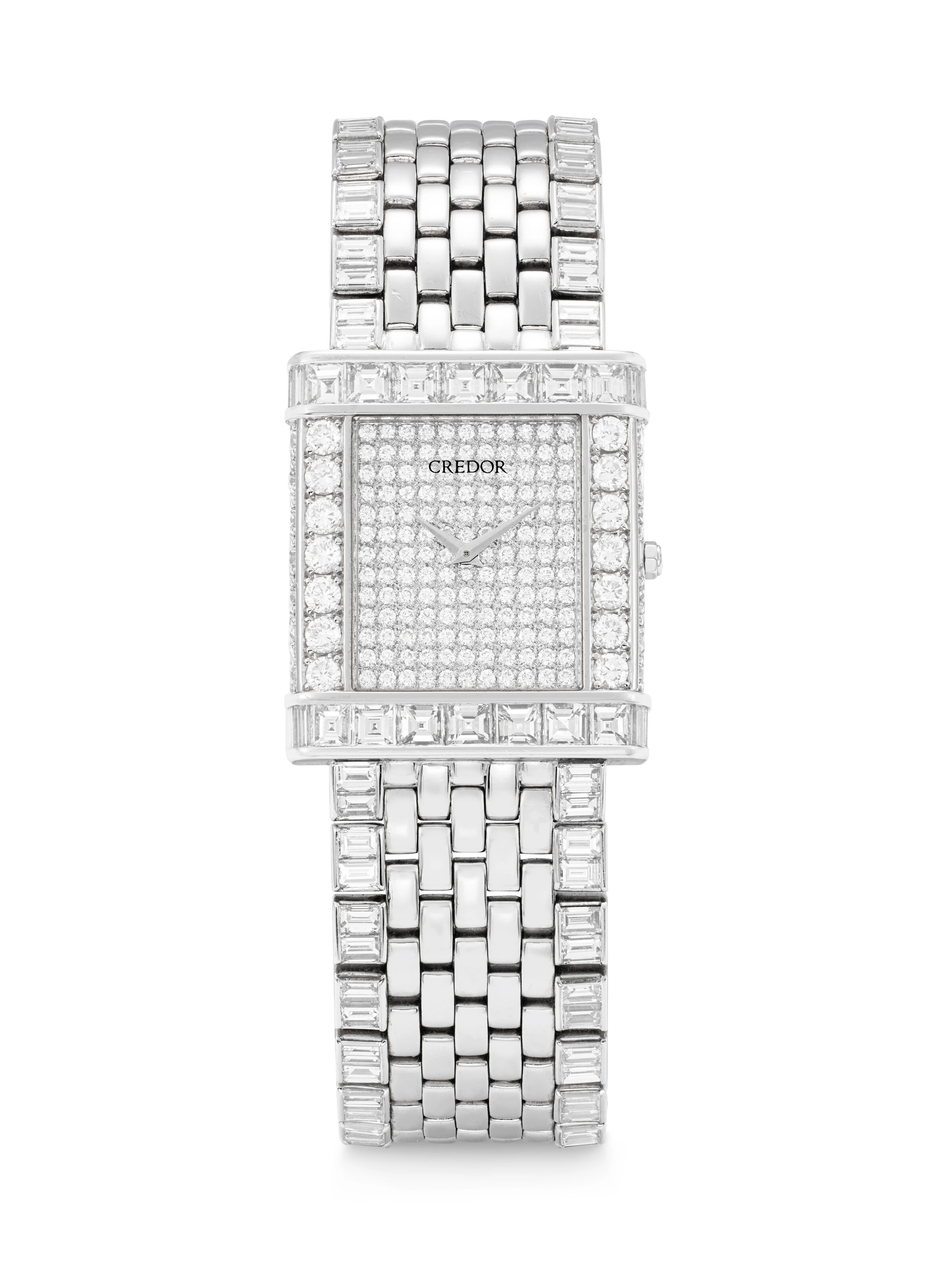 CREDOR. A DAZZLING 18K WHITE GOLD AND DIAMOND-SET WRISTWATCH WITH BRACELET
