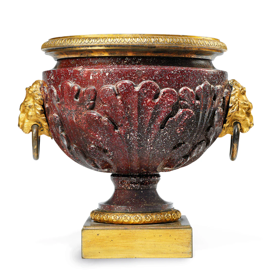 A Late Louis Xv Ormolu-Mounted Porphyry Vase