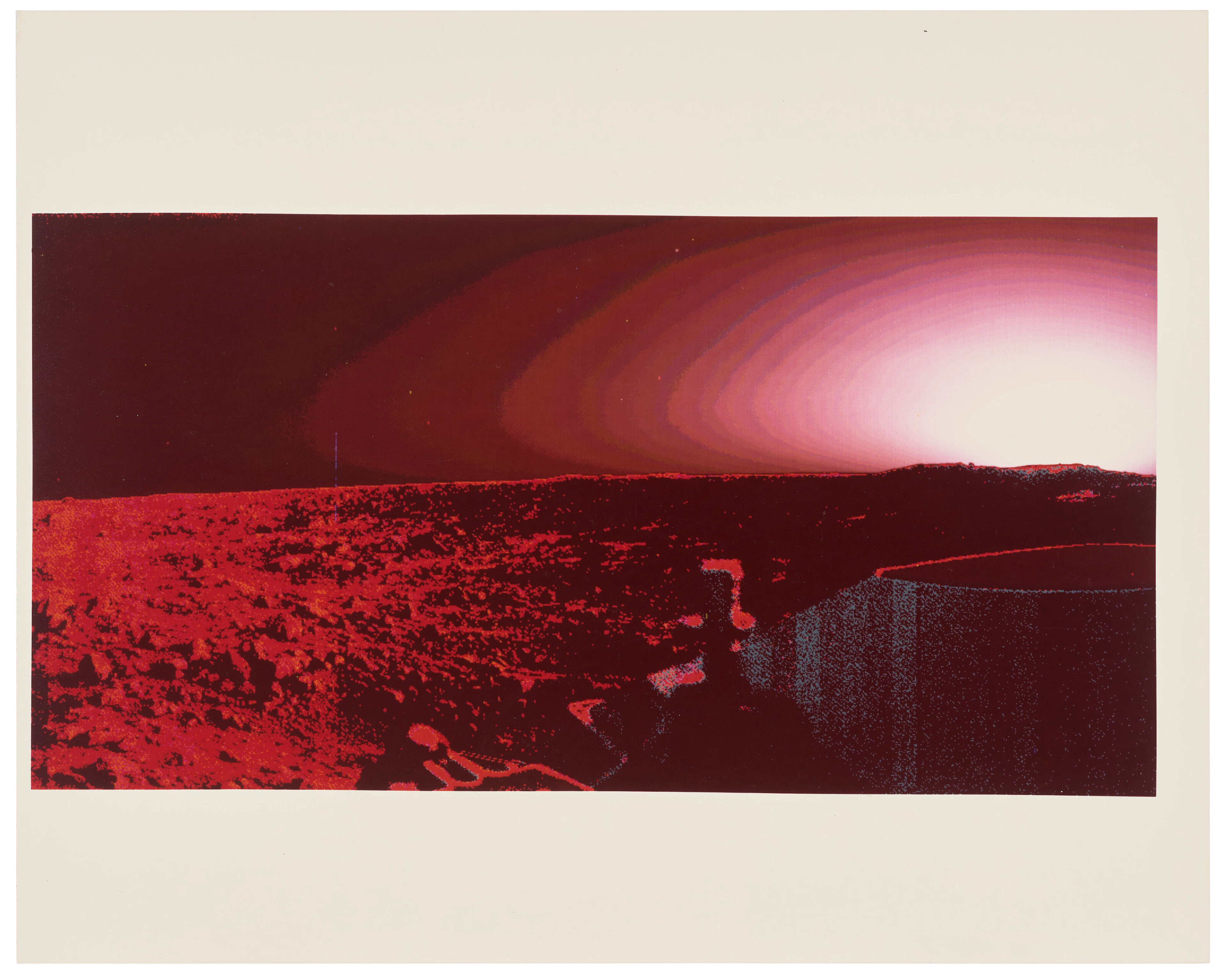 A Colour Enhanced View of the Sunset on Mars