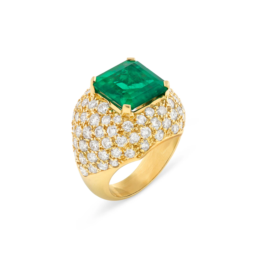 Emerald and Diamond Ring