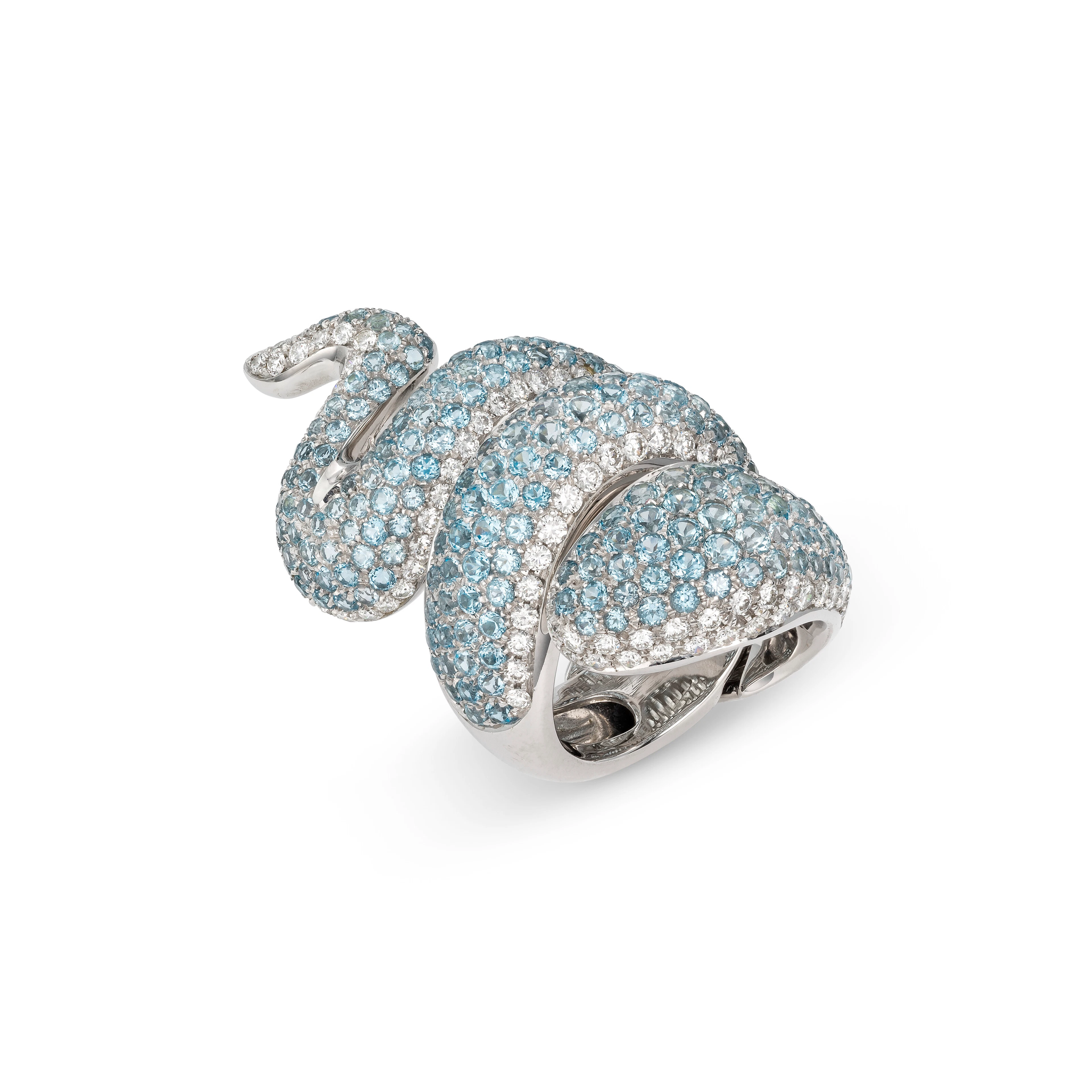 Gavello Topaz and Diamond Snake Ring