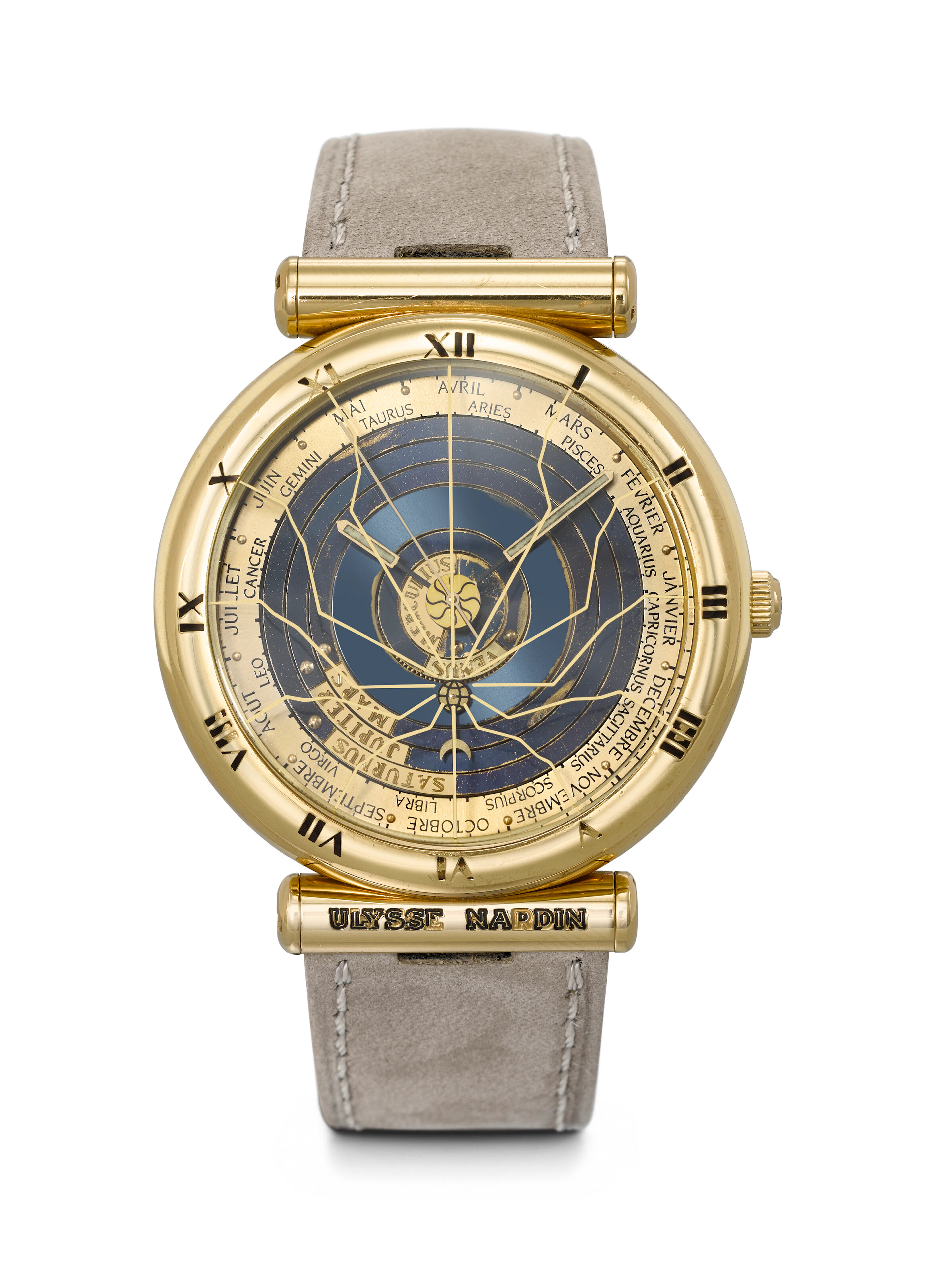 ULYSSE NARDIN. AN IMPRESSIVE 18K GOLD AUTOMATIC ASTRONOMICAL WRISTWATCH