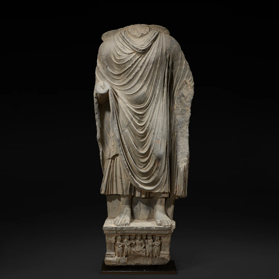 A Grey Schist Torso of Buddha