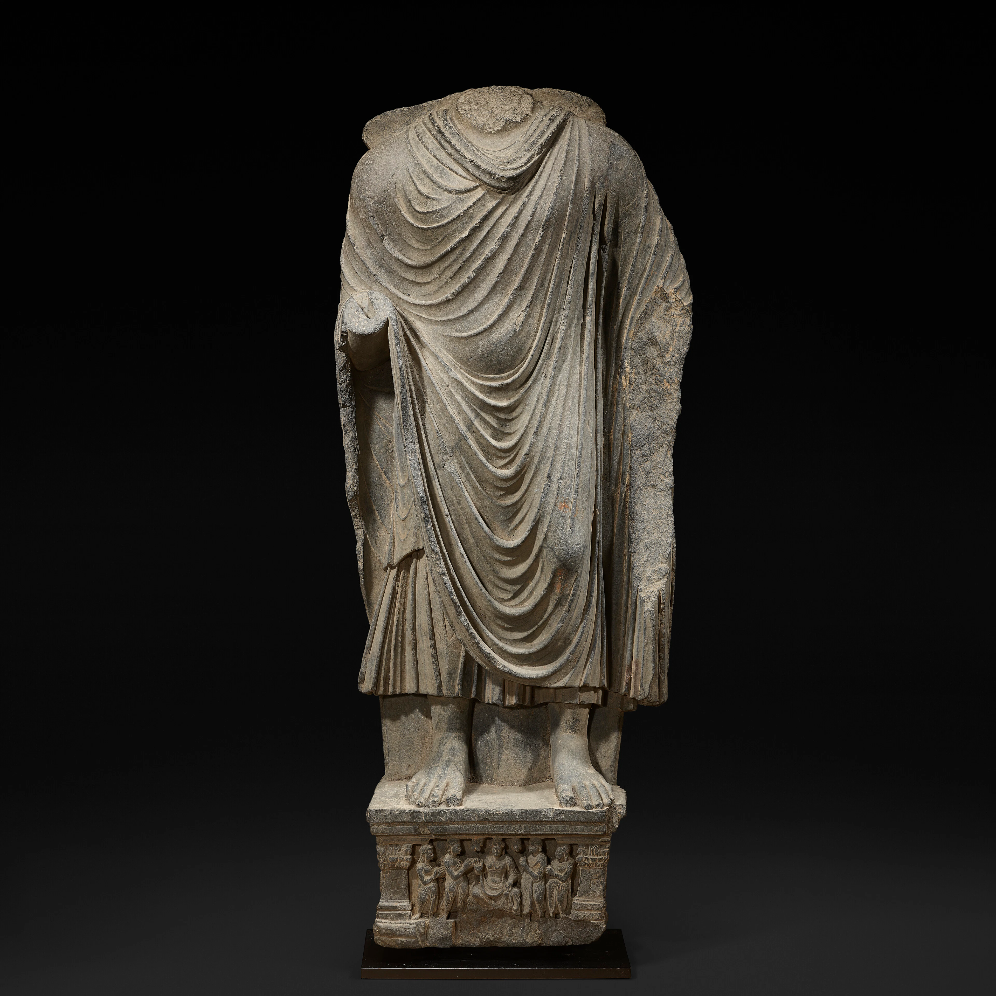 A Grey Schist Torso of Buddha