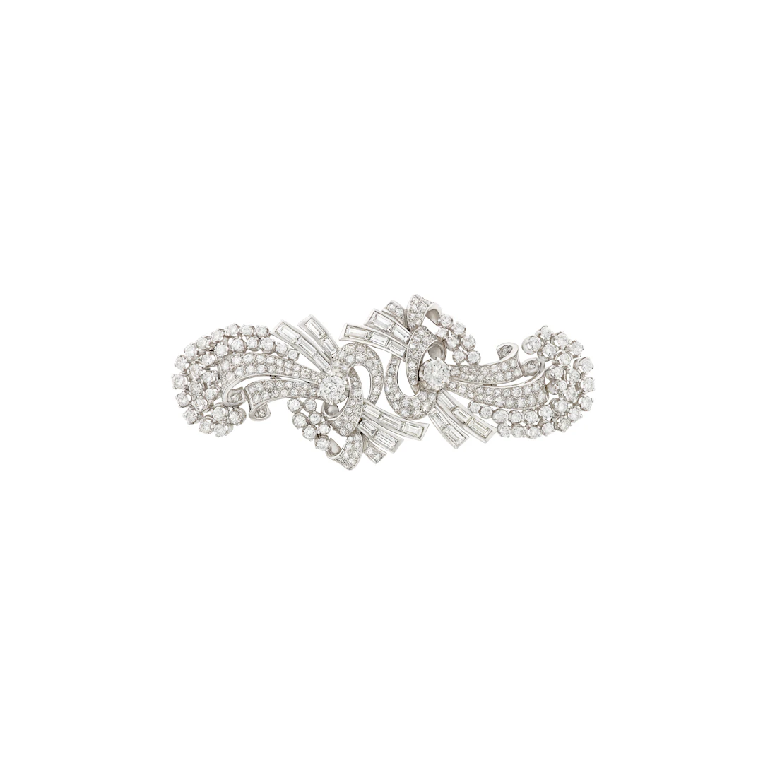 A Pair of Convertible Diamond Clip Brooches