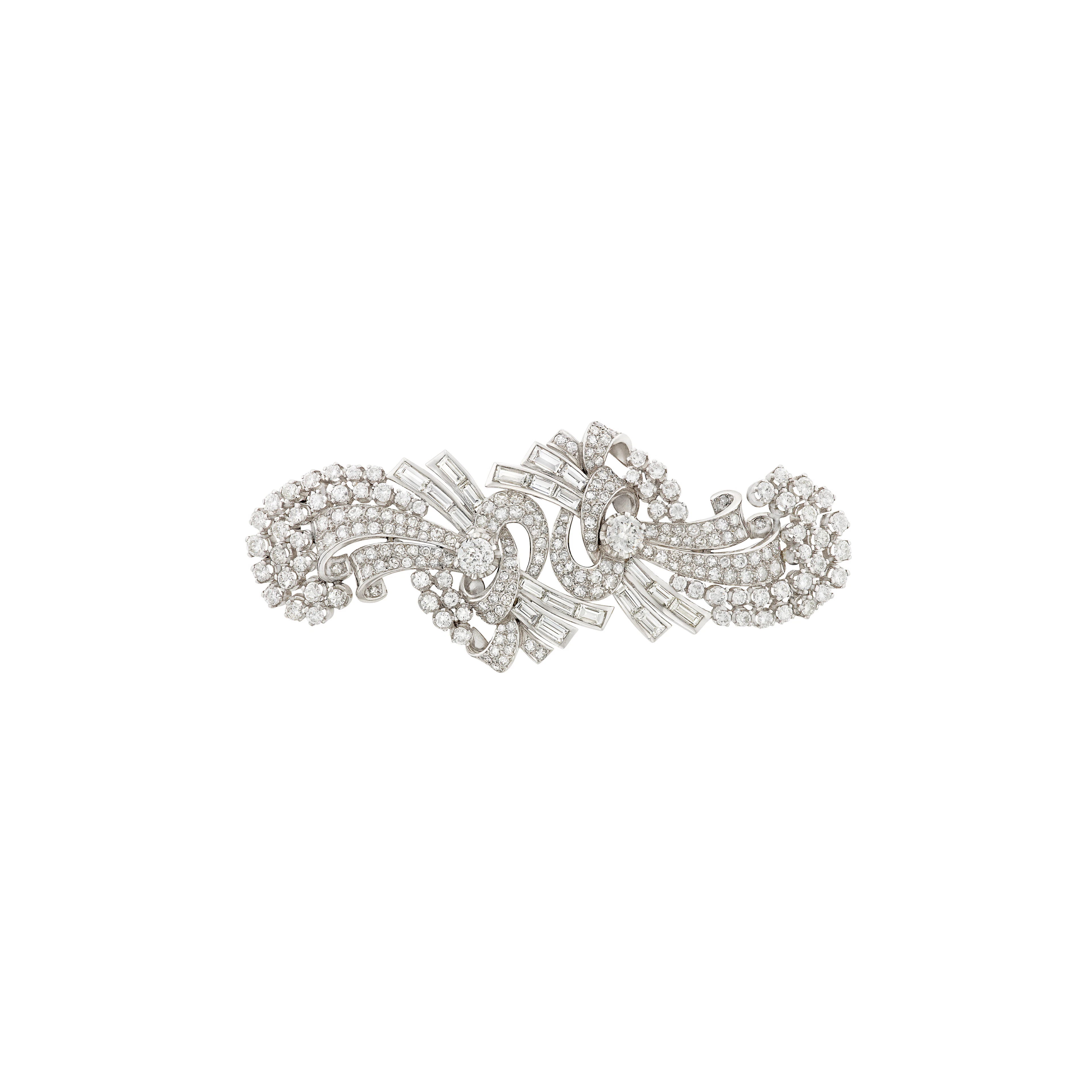 A Pair of Convertible Diamond Clip Brooches
