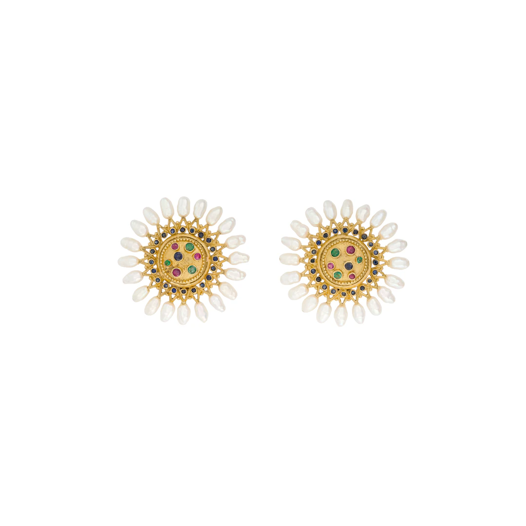 Ilias Lalaounis Pair of Multi-Gem Earrings