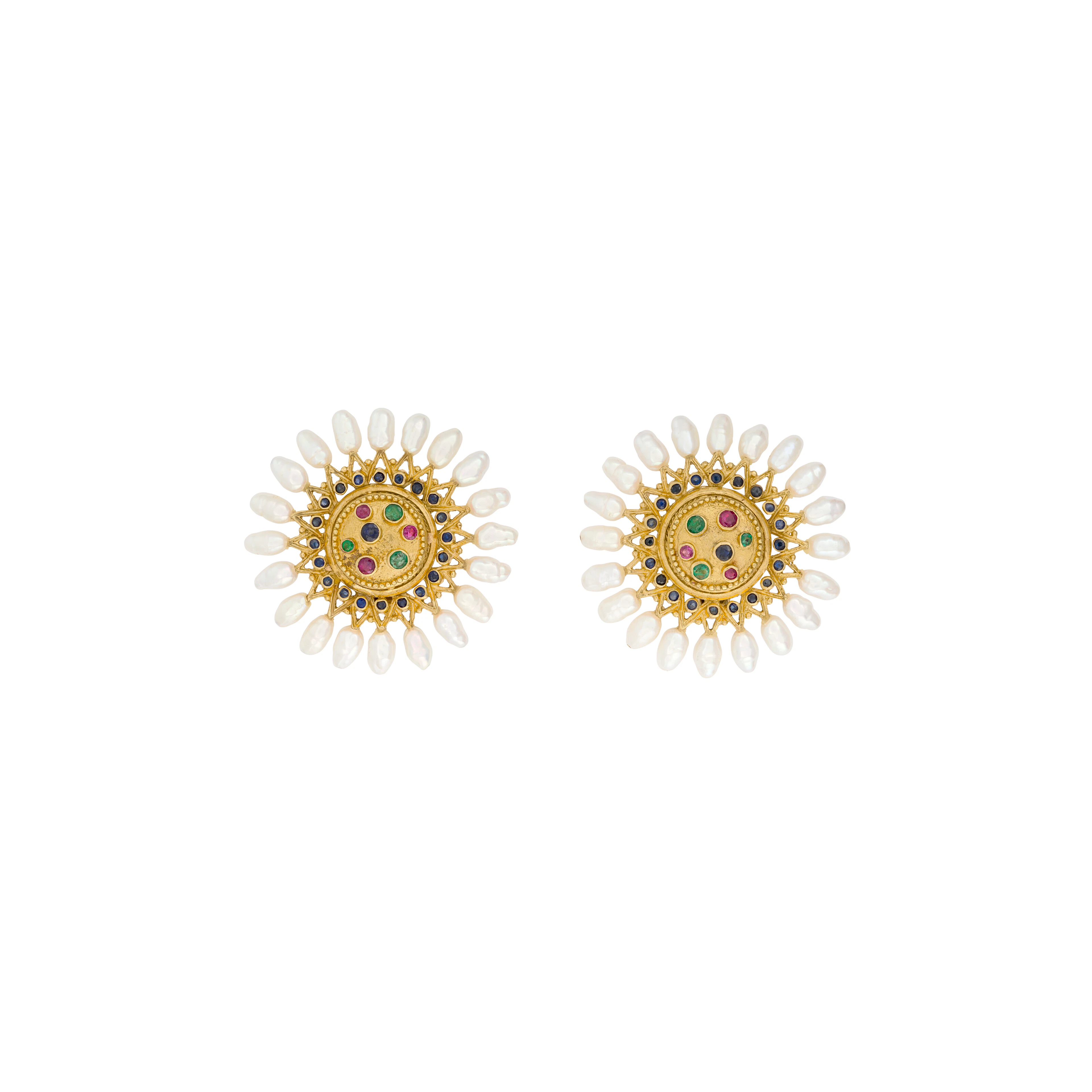 Ilias Lalaounis Pair of Multi-Gem Earrings