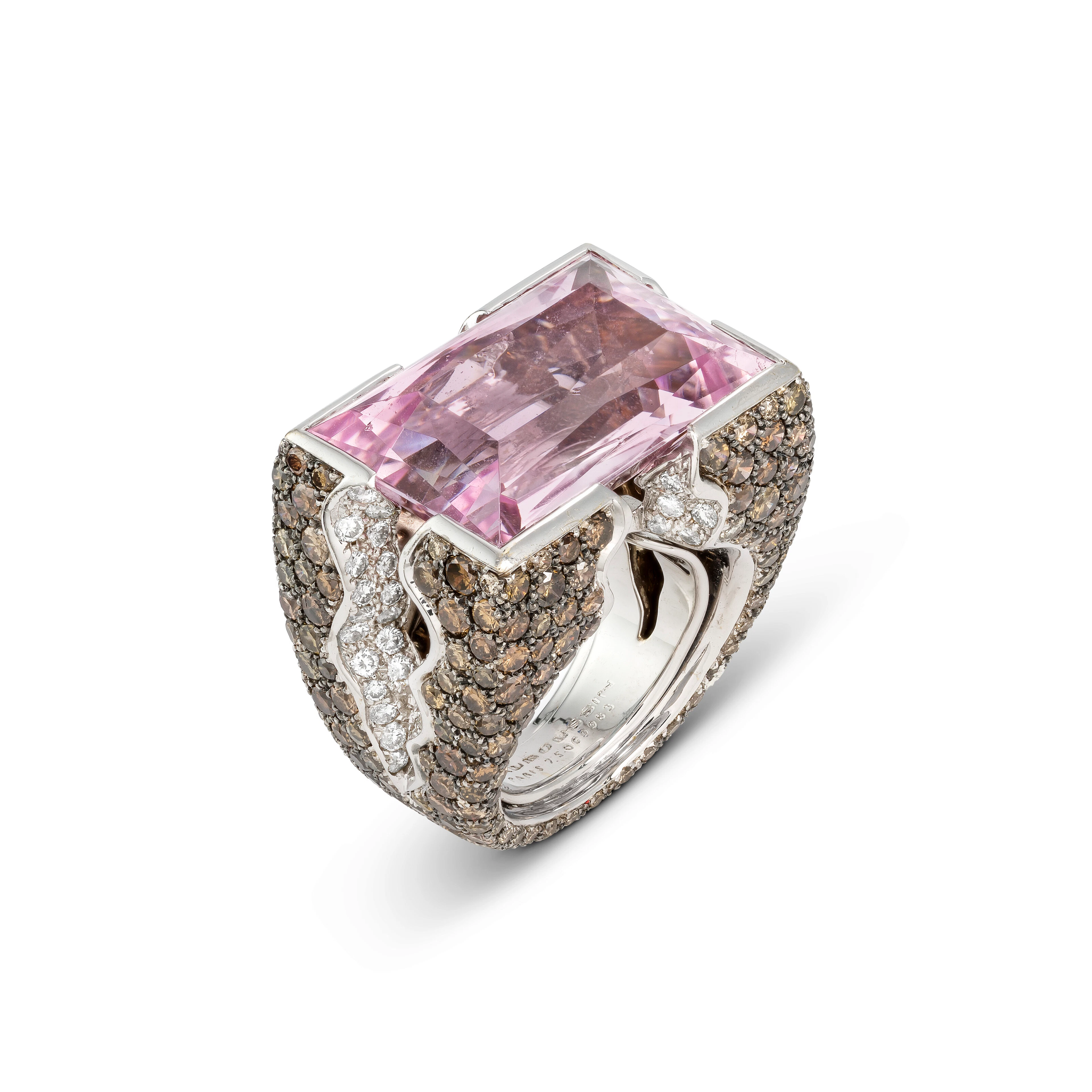 Mauboussin Morganite, Coloured Diamond and Diamond Ring