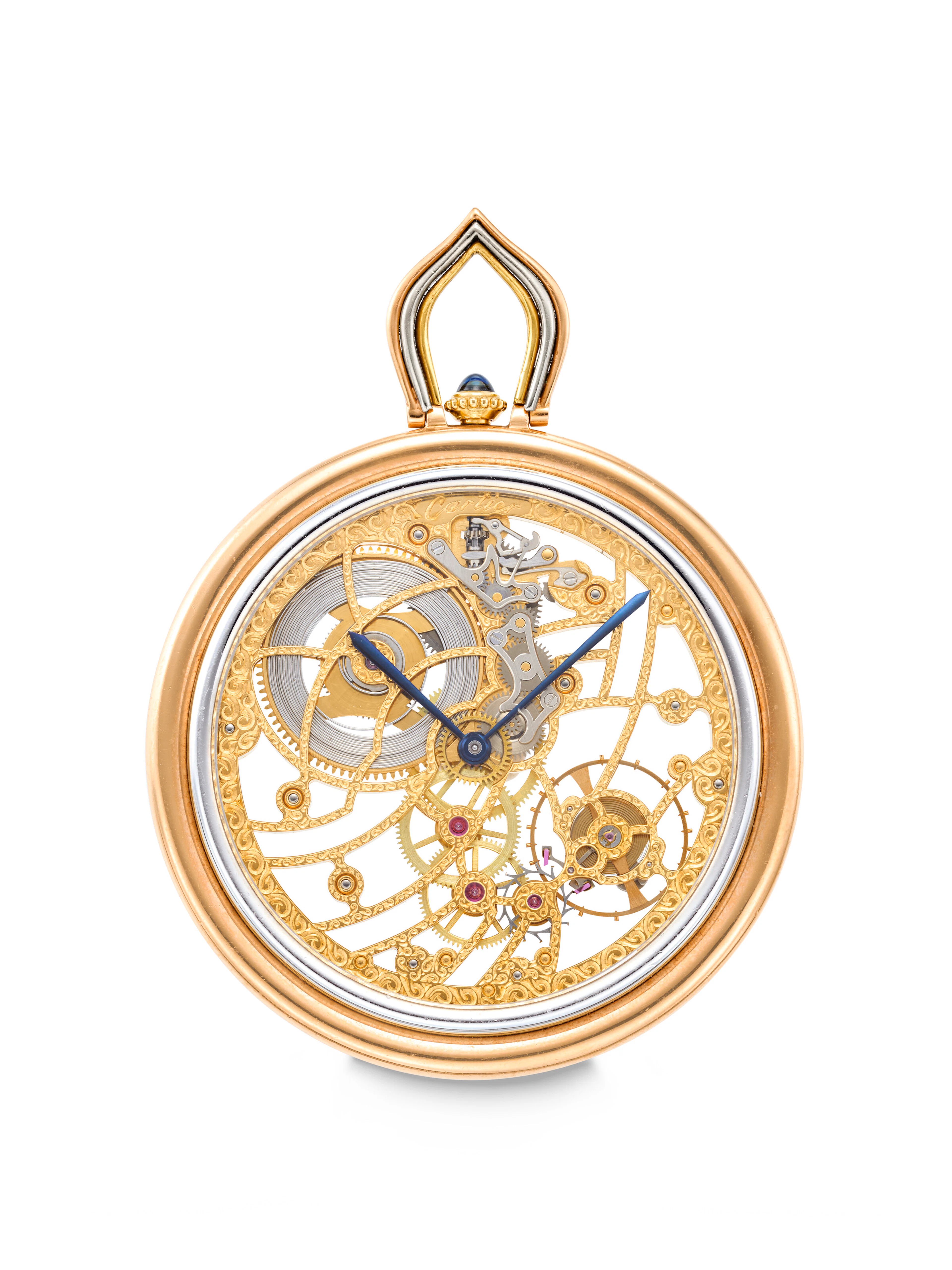 CARTIER. A SUPREMELY RARE AND CHARMING 18K PINK, WHITE, AND YELLOW
