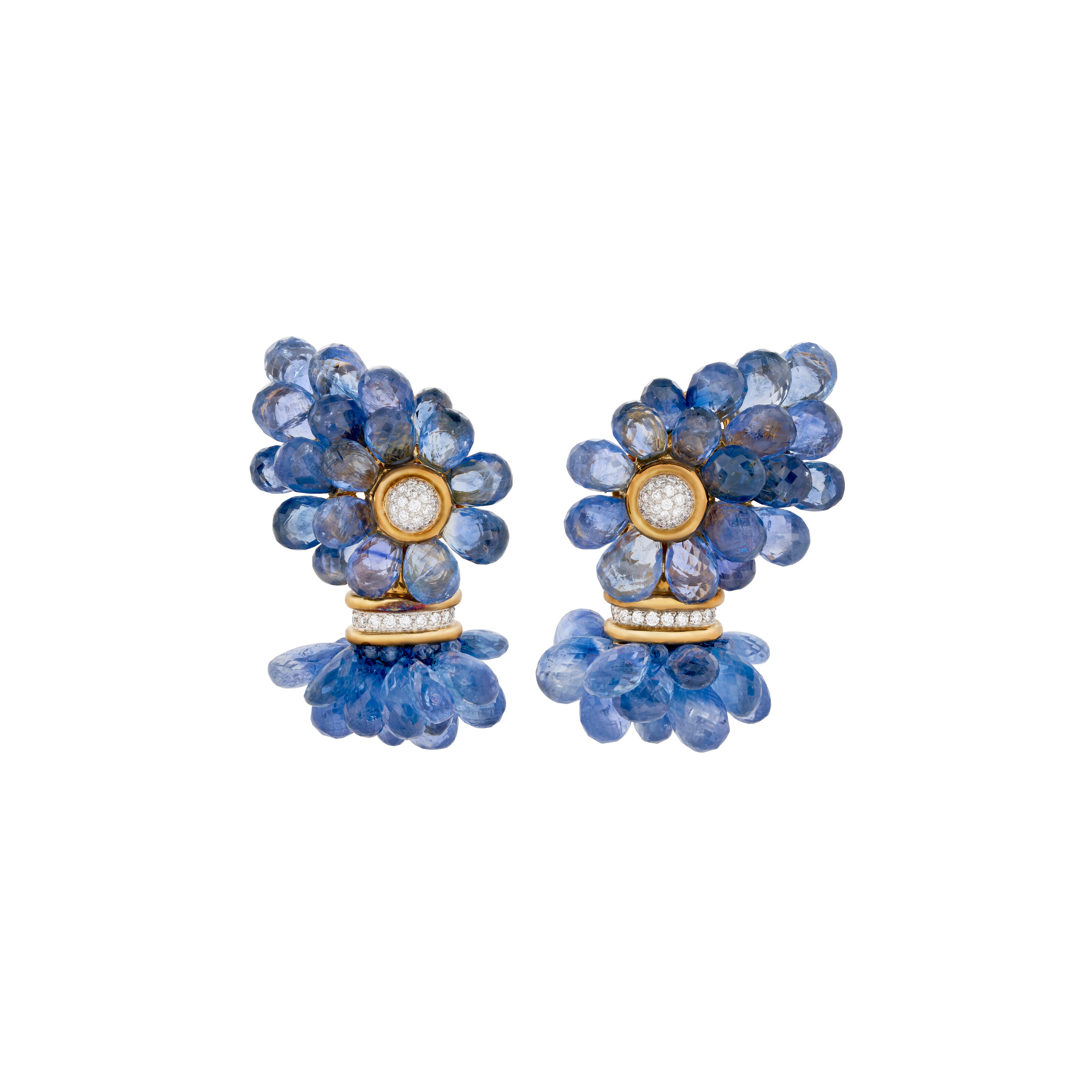 Liliane Sicard Husistein Pair of Sapphire and Diamond Earrings