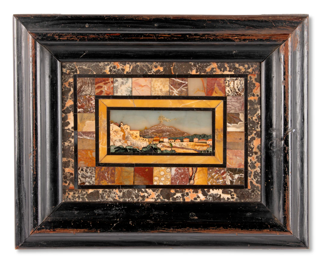 An Italian 'Grand Tour' Pietra Dura Plaque