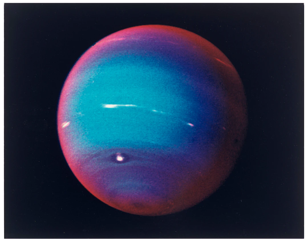 A Parting Shot of Neptune from Voyager 2