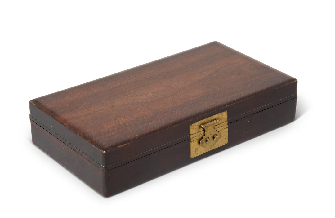 A Zitan Rectangular Document Box and Cover