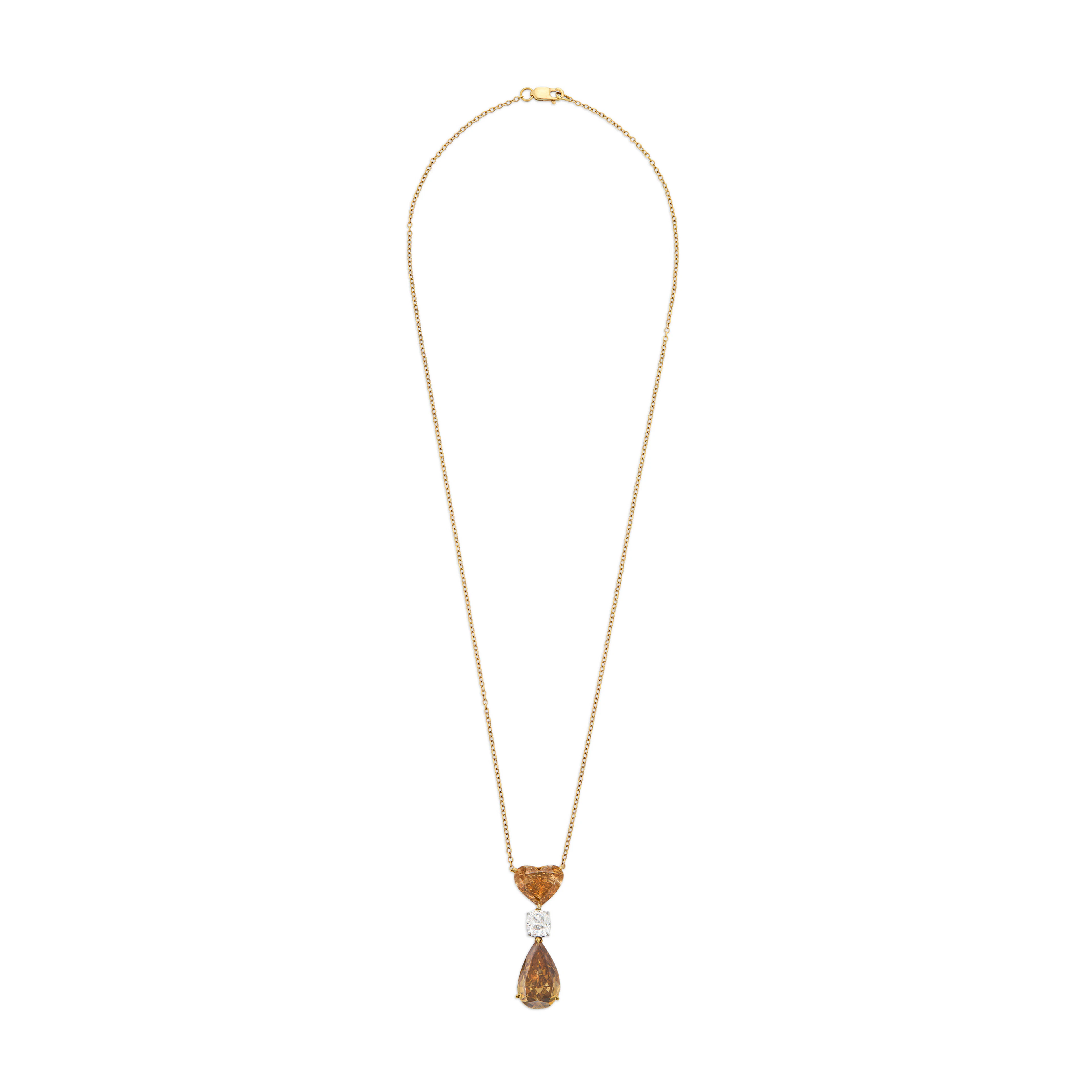 Colored Diamond and Diamond Necklace