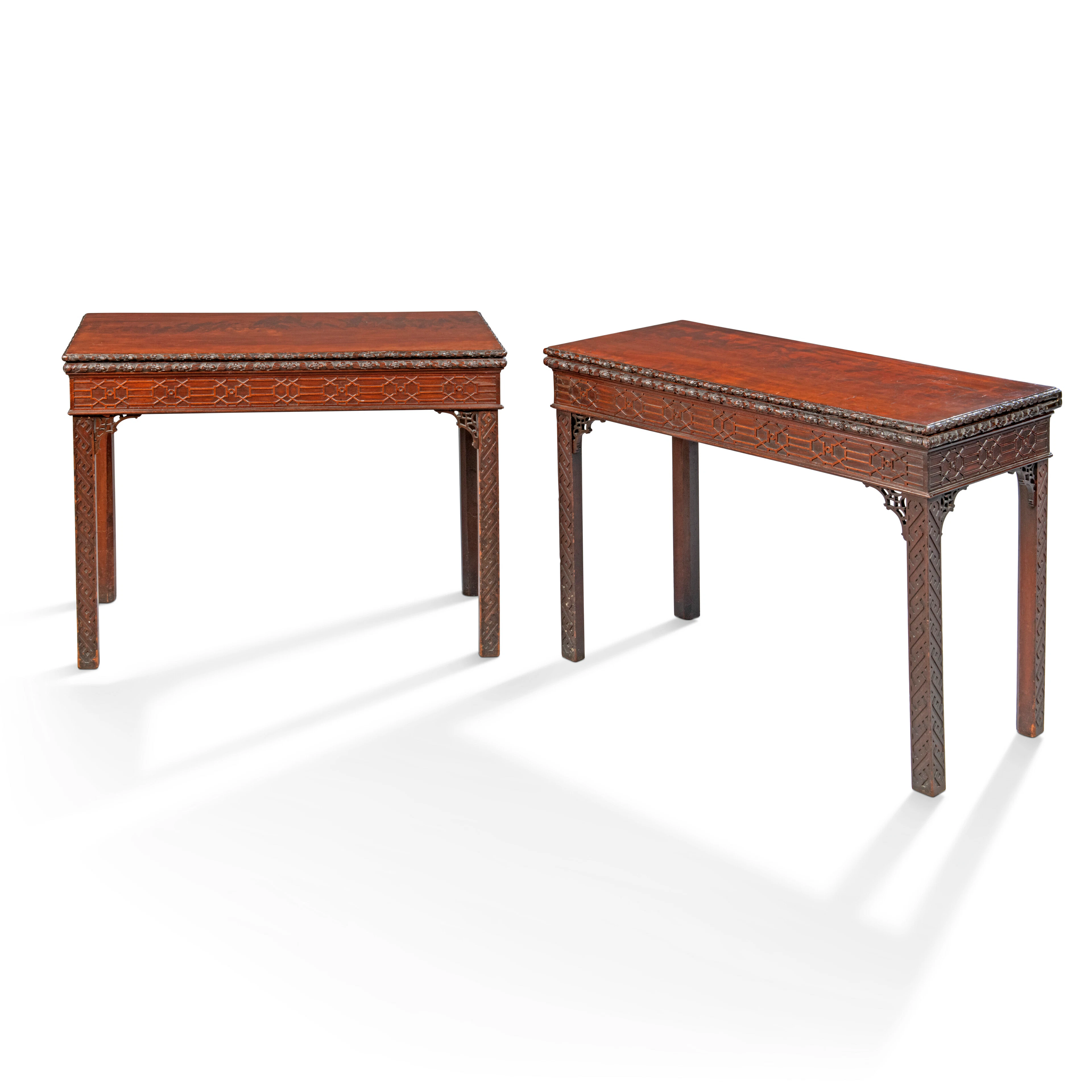 A Pair of George Iii Mahogany Tea Tables