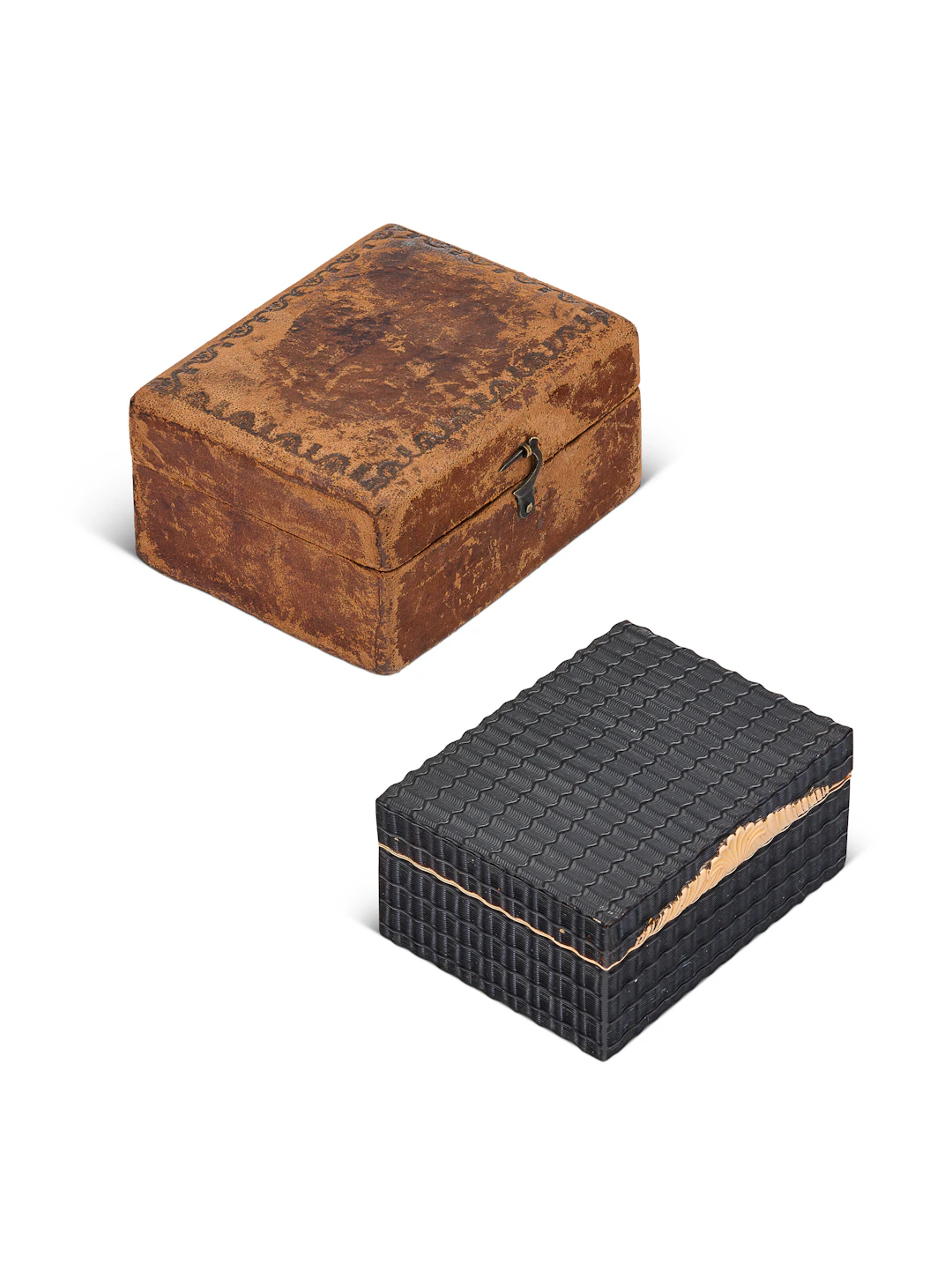 Tabatière De Table En Écaille De Tortue Et or D'époque George Ii
