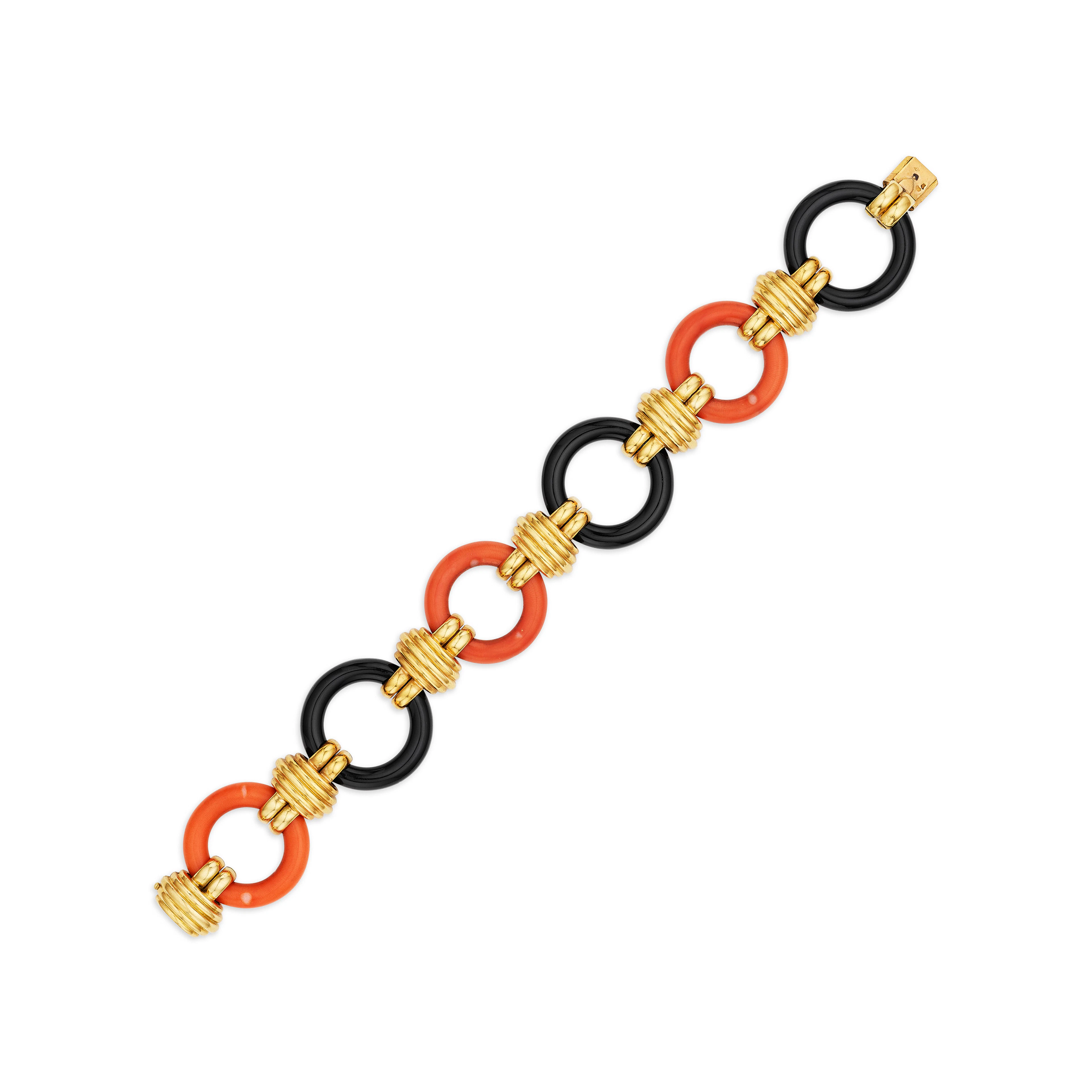 Cartier Coral and Onyx Bracelet