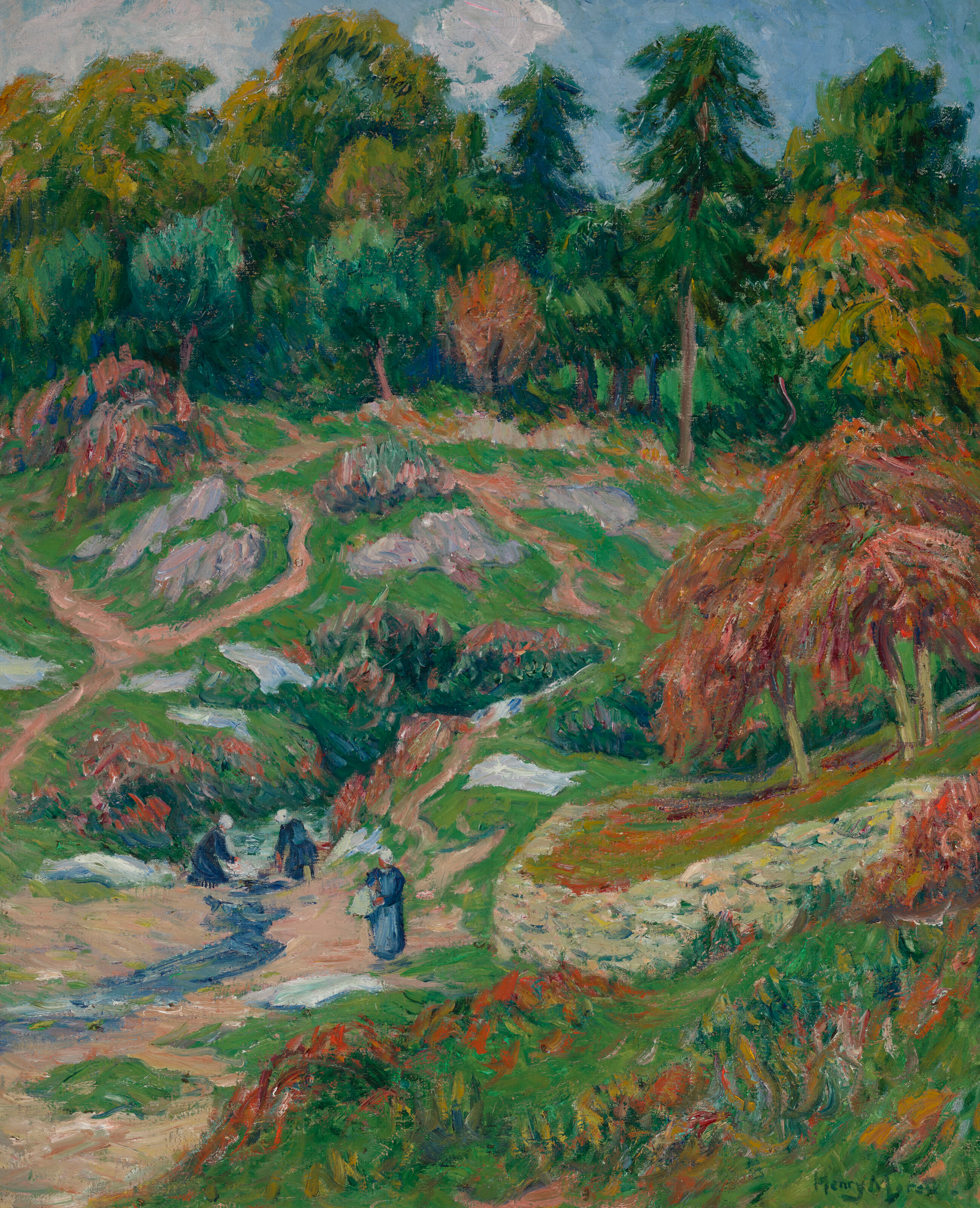 HENRY MORET (1856-1913) Le lavoir à Doëlan, Finistère