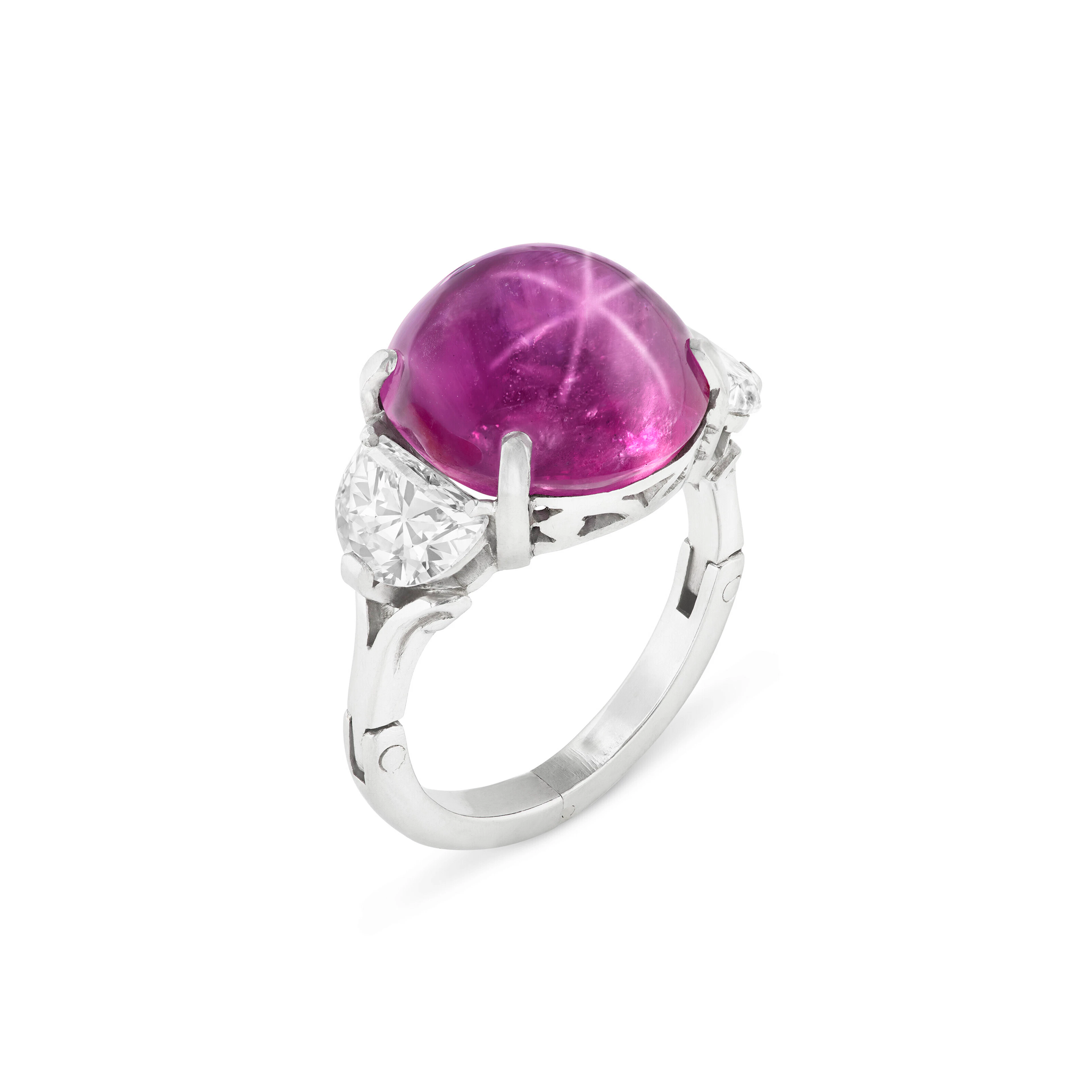 Colored Star Sapphire and Diamond Ring