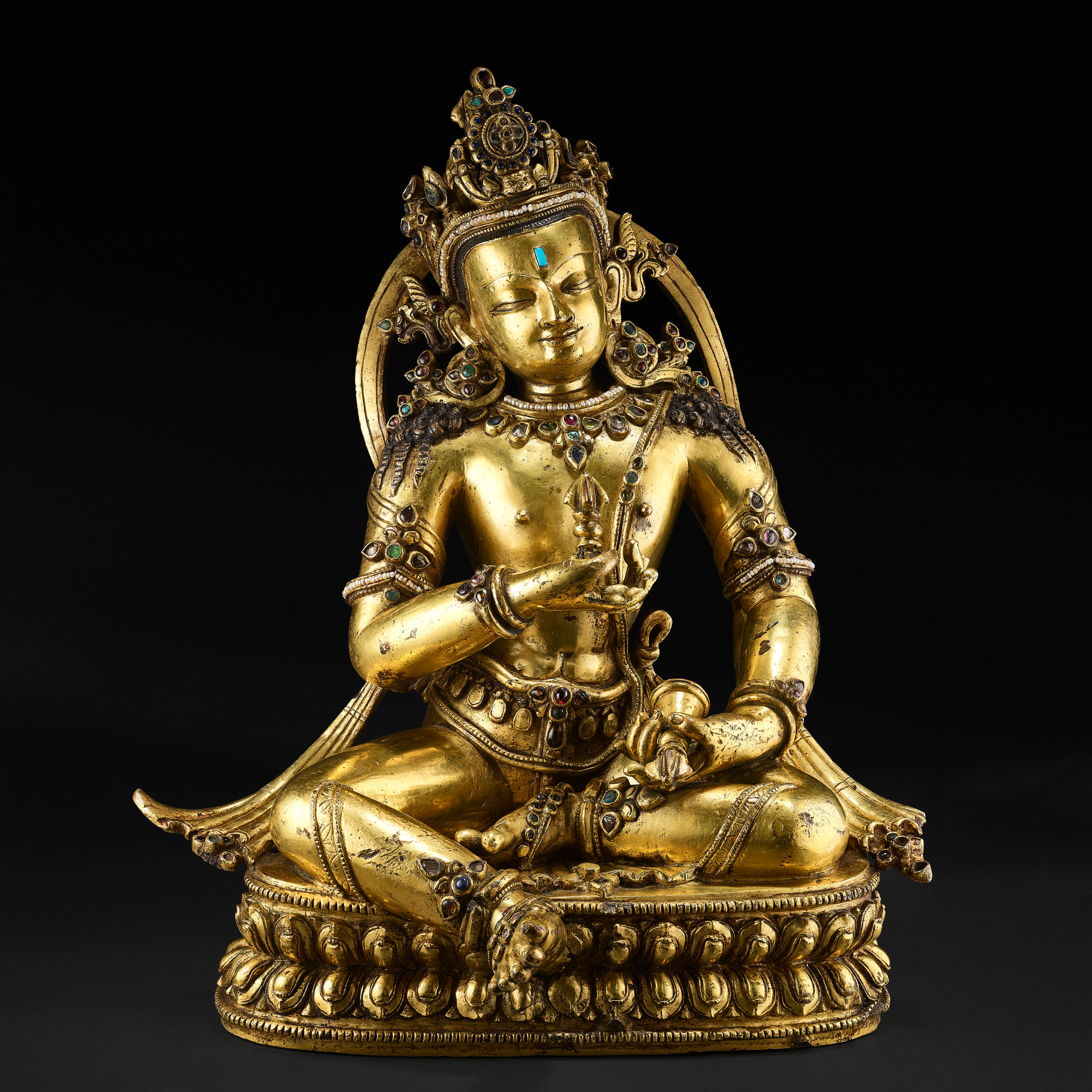 A Gilt Copper Alloy Figure of Vajrasattva