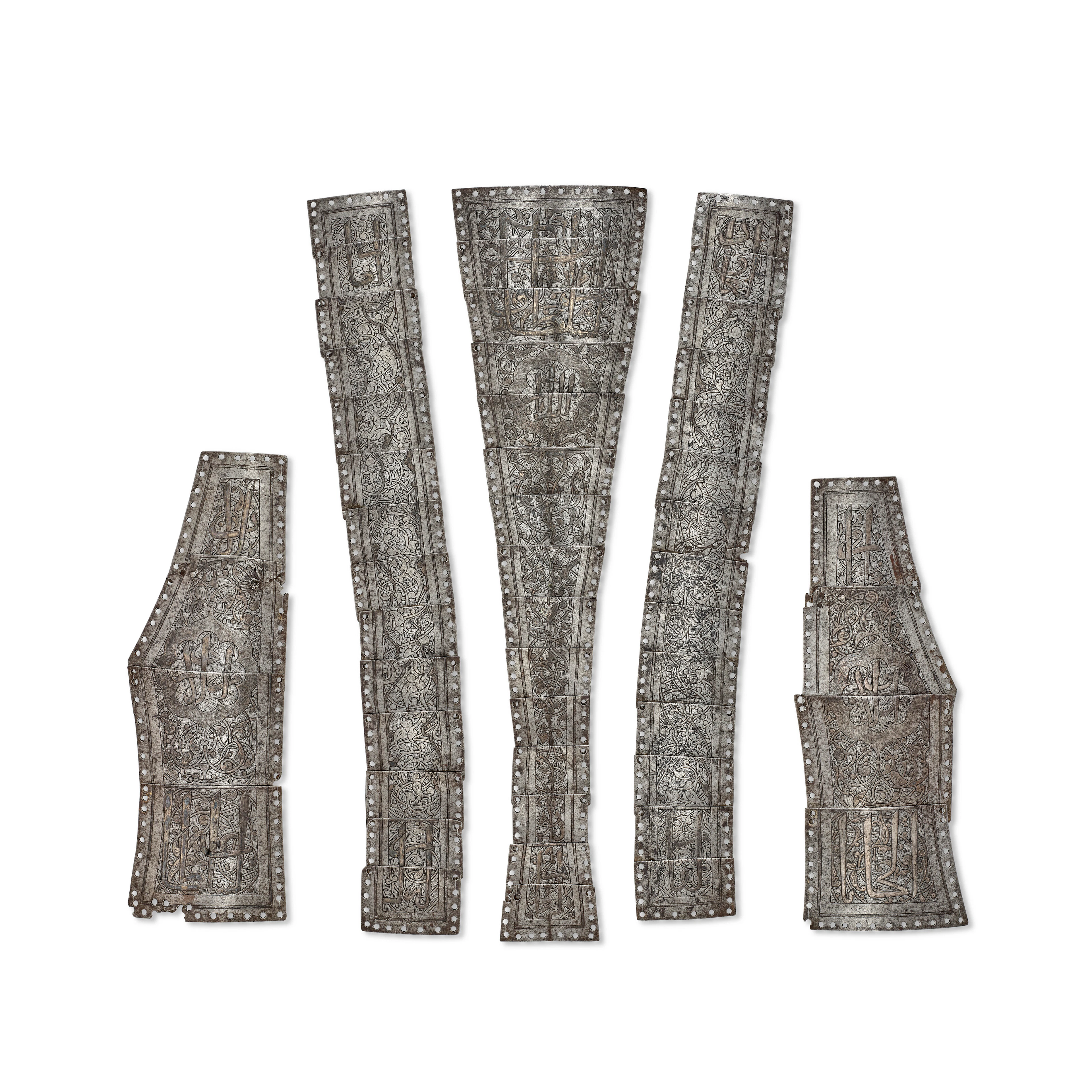 A FINE OTTOMAN SILVER-OVERLAID BODY ARMOUR