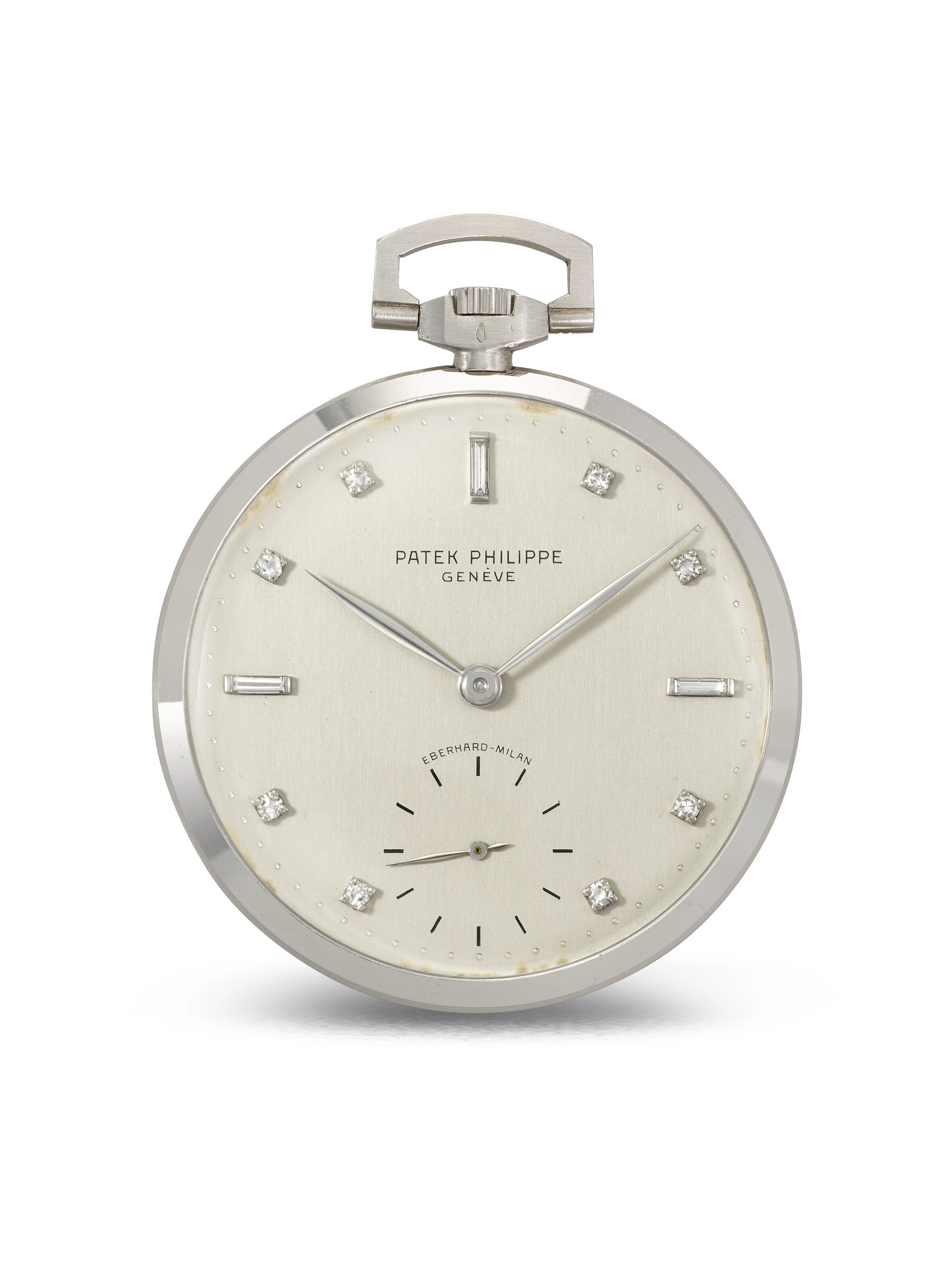 PATEK PHILIPPE. A RARE AND HIGHLY ATTRACTIVE PLATINUM AND DIAMOND-SET