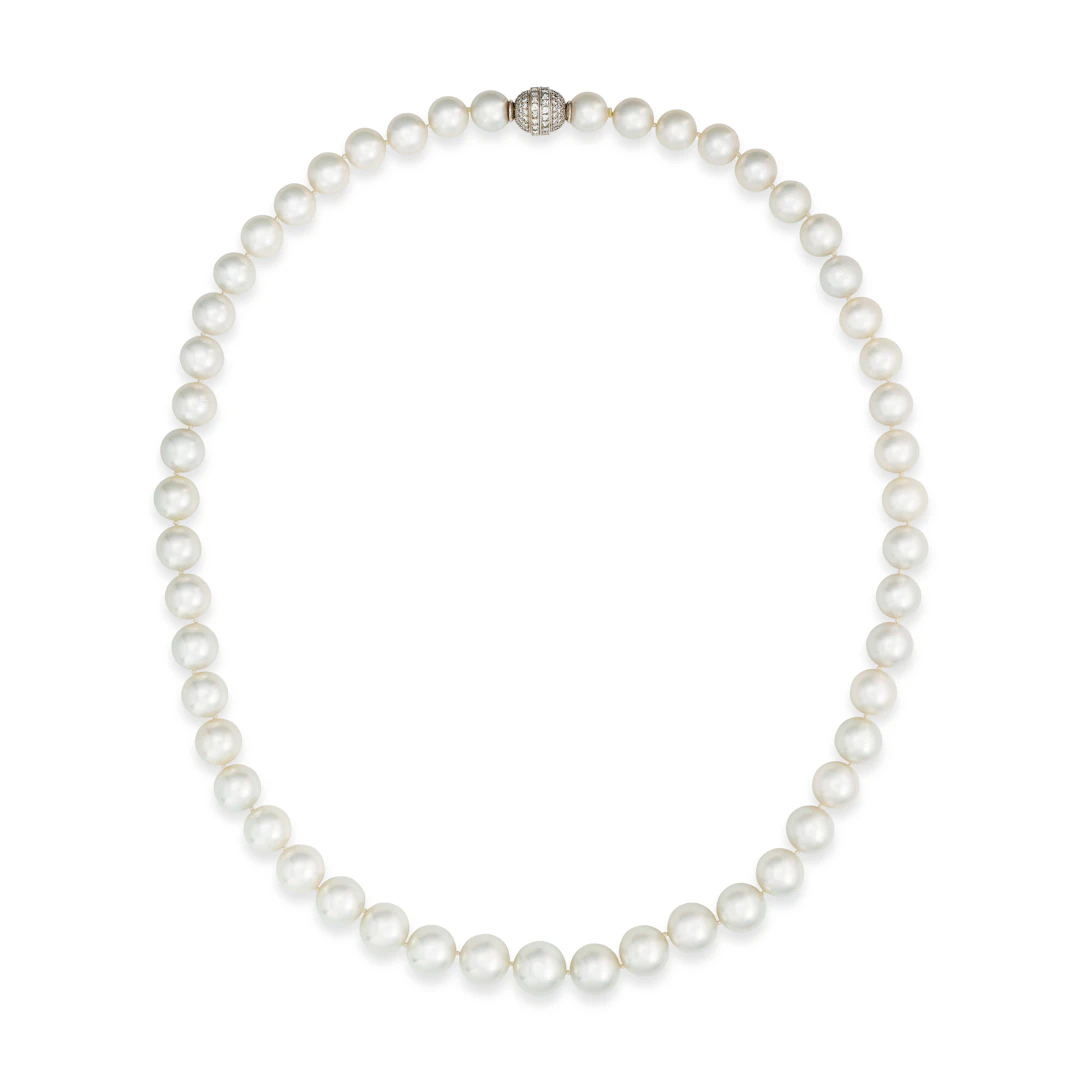Cultured Pearl and Diamond Necklace