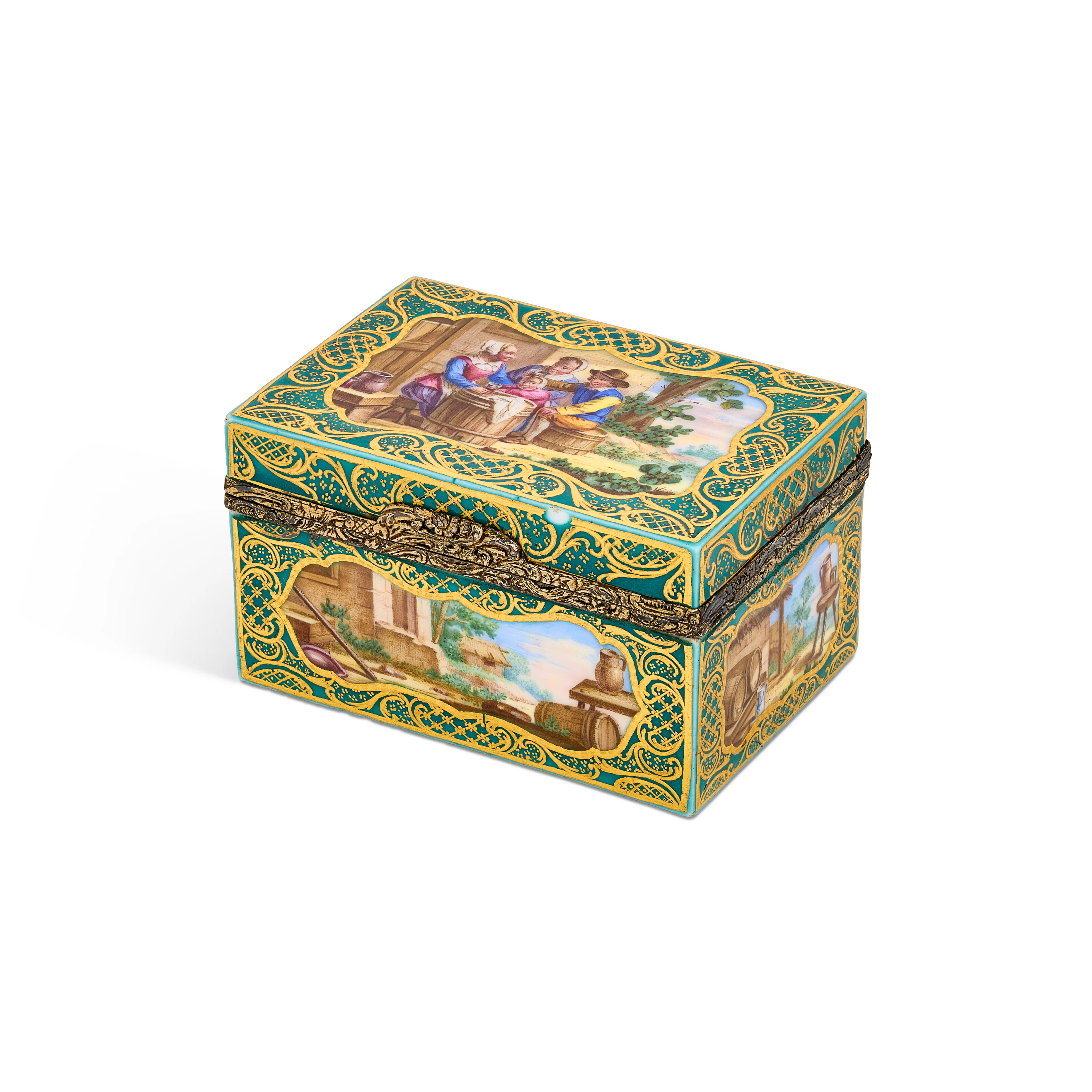 French Silver-Gilt Mounted sèvres Porcelain Snuff-Box, Circa 1800