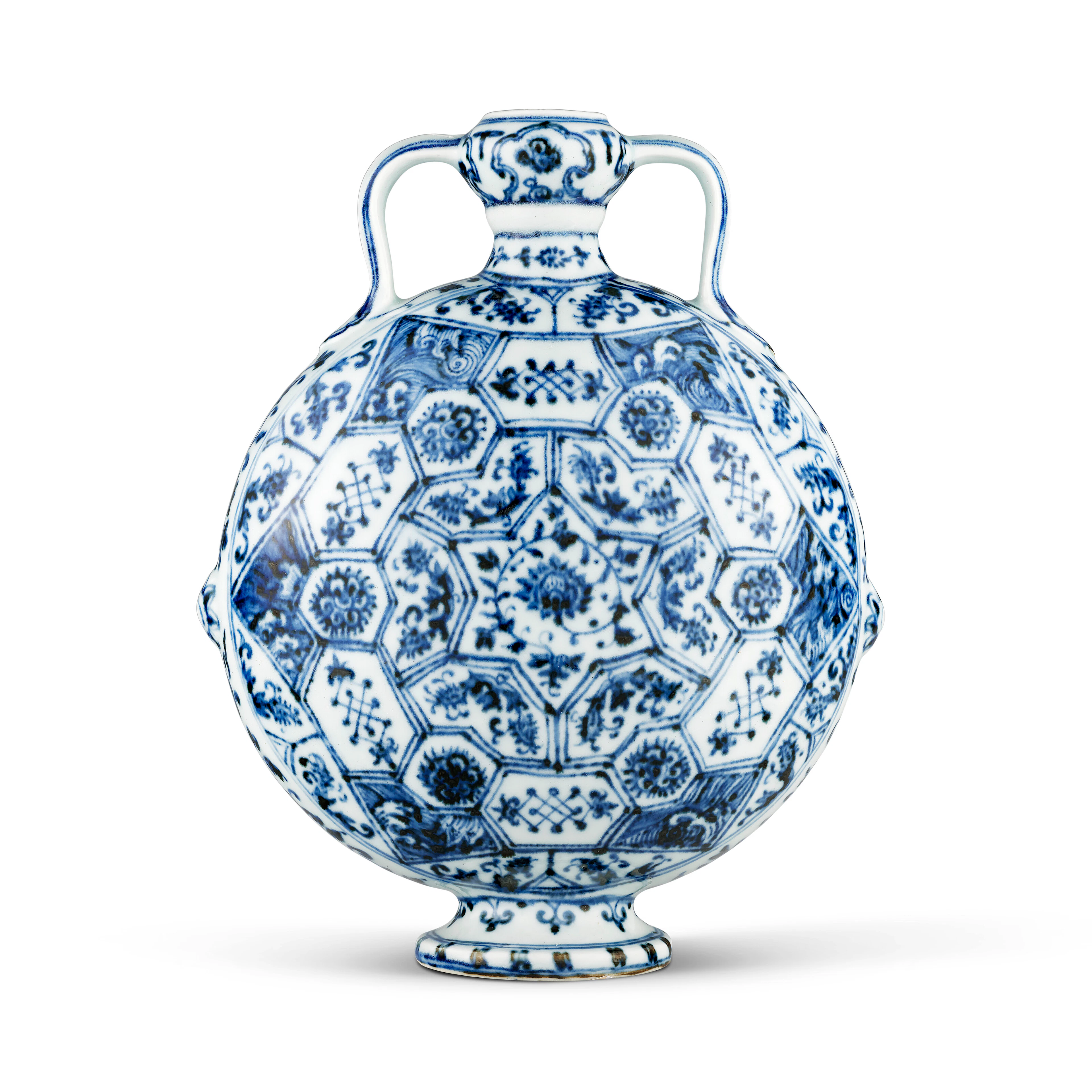 An Extremely Rare and Magnificent Blue and White Flask, Bianhu