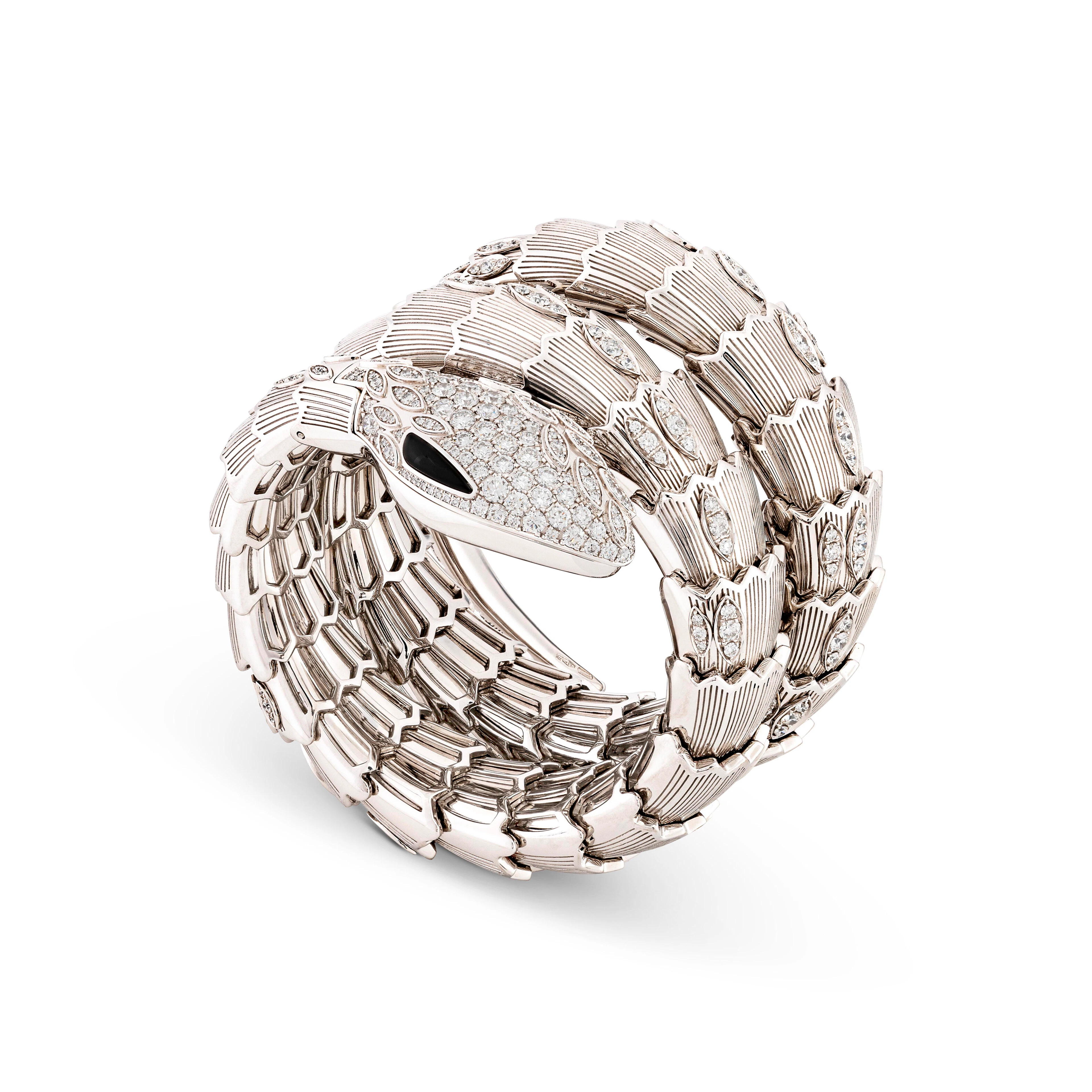 BULGARI DIAMOND AND ONYX 'SERPENTI' LADY'S WRISTWATCH
