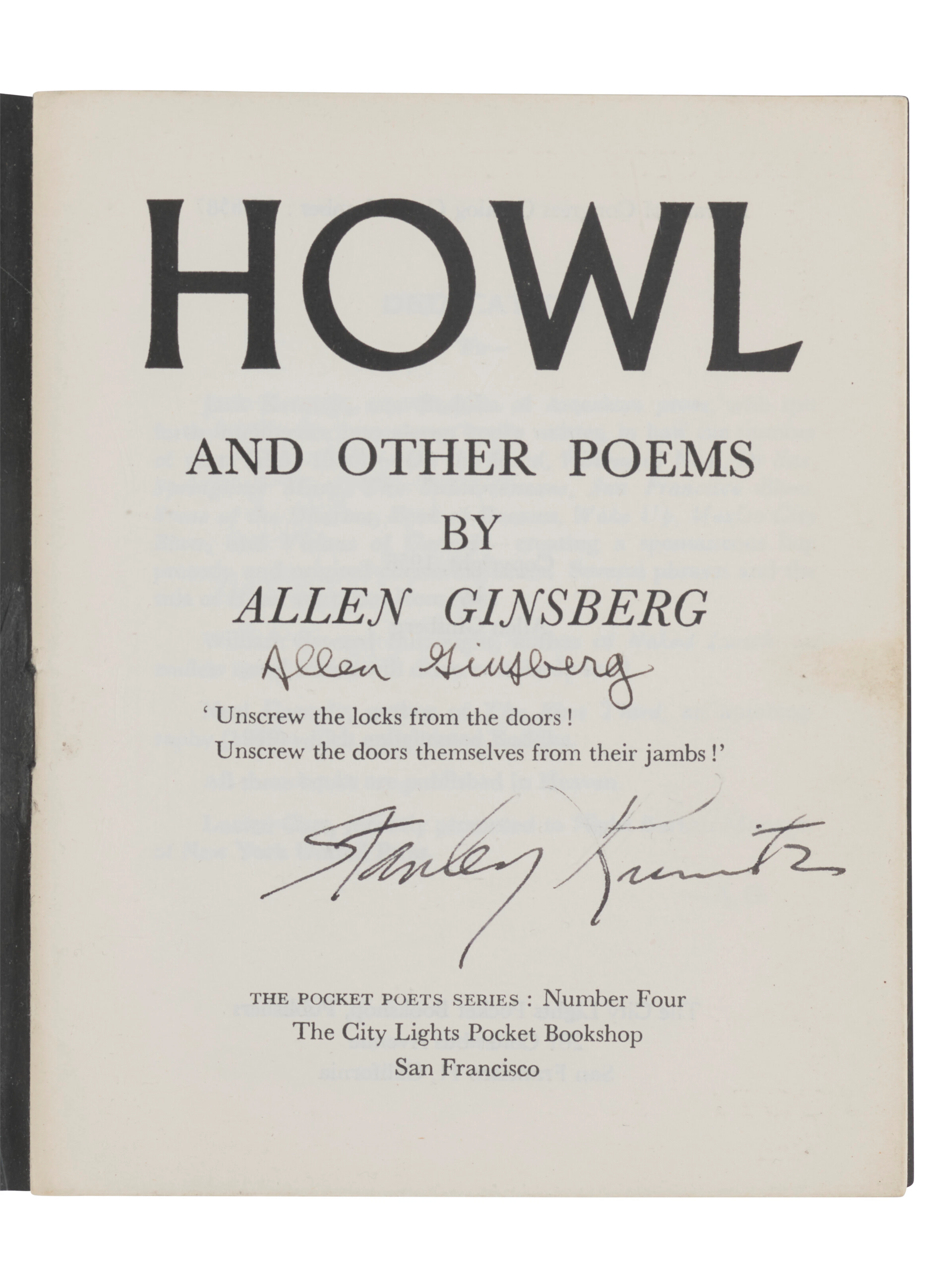 A SIGNED REVIEW COPY OF HOWL, AND OTHER POEMS