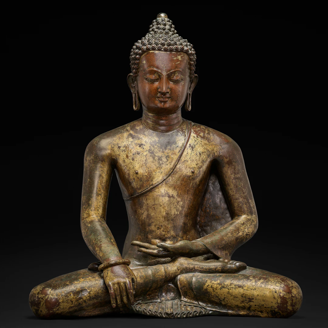 A Gilt-Copper Alloy Figure of Shakyamuni Buddha