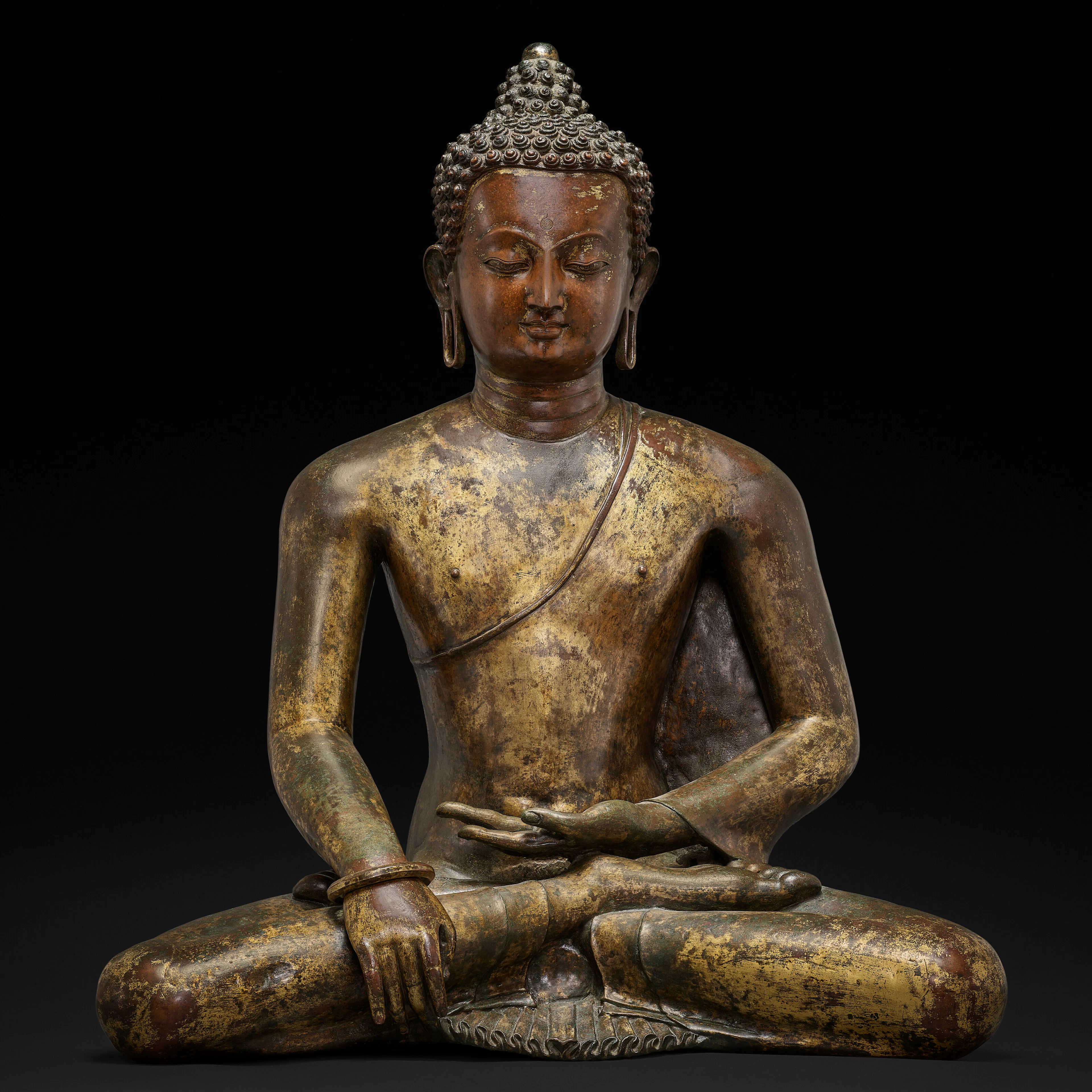 A Gilt-Copper Alloy Figure of Shakyamuni Buddha