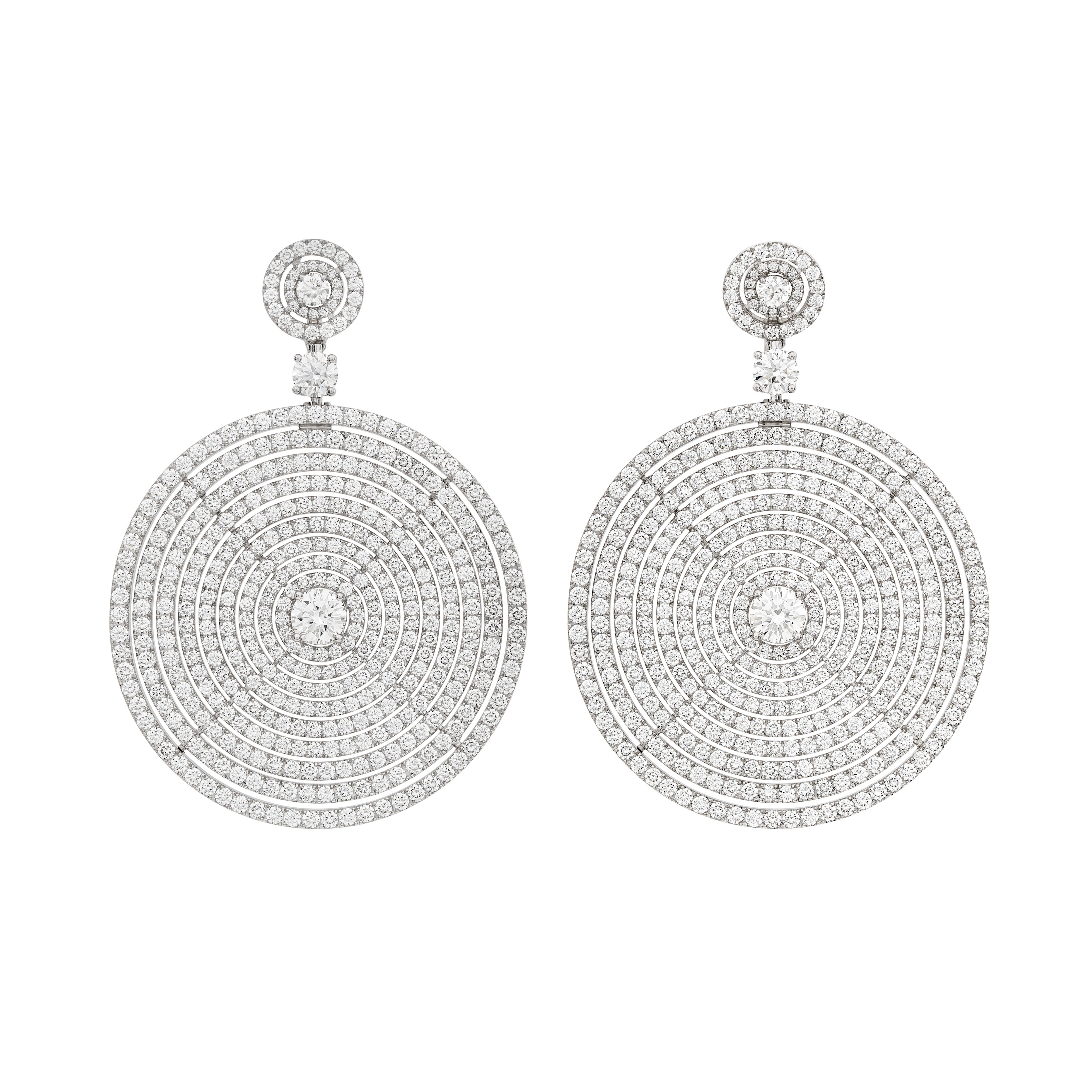 Graff Pair of Diamond 'Concentric Circle' Earrings