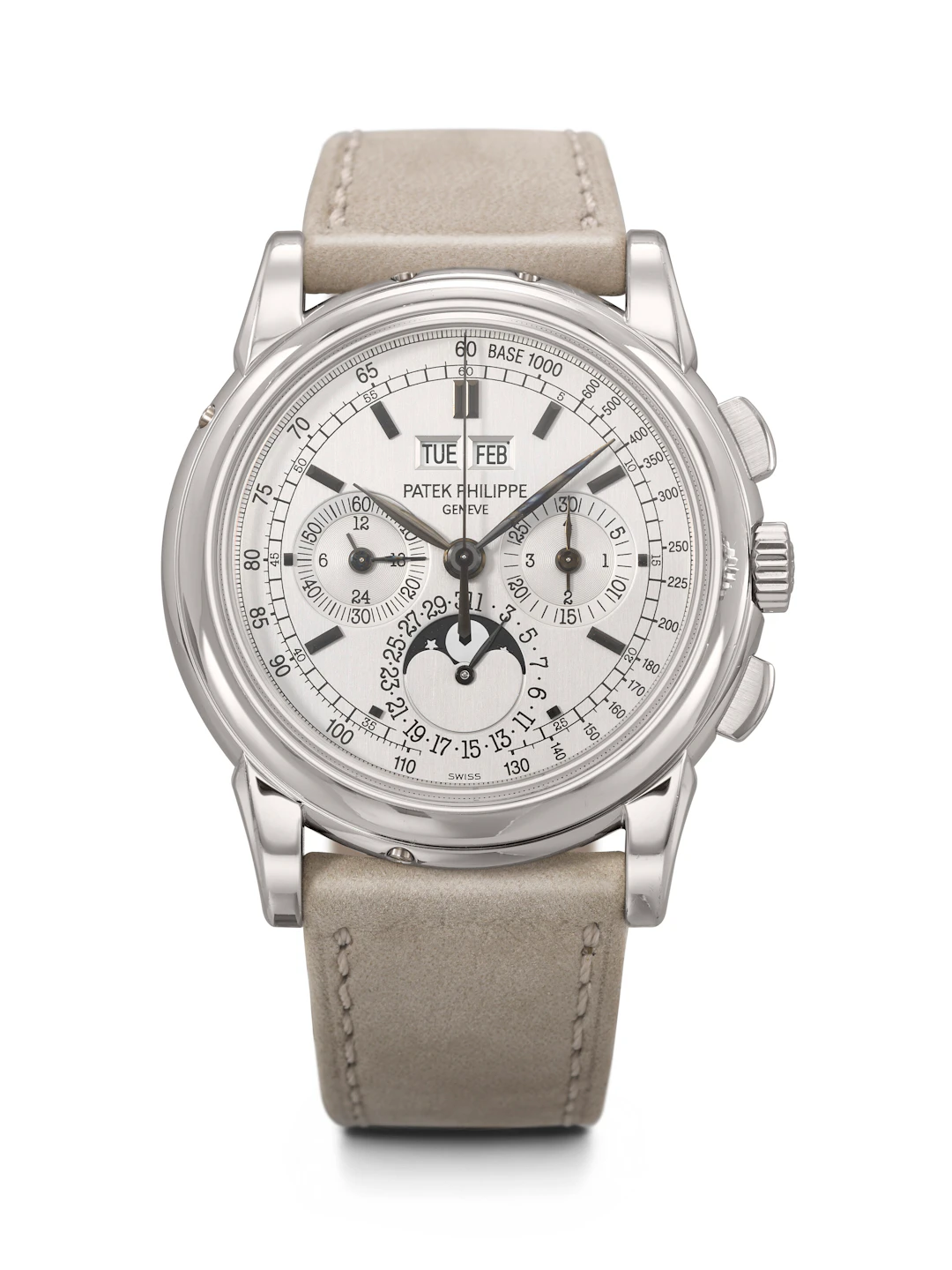 Patek Philippe. A Rare and Coveted 18K White Gold Perpetual Calendar