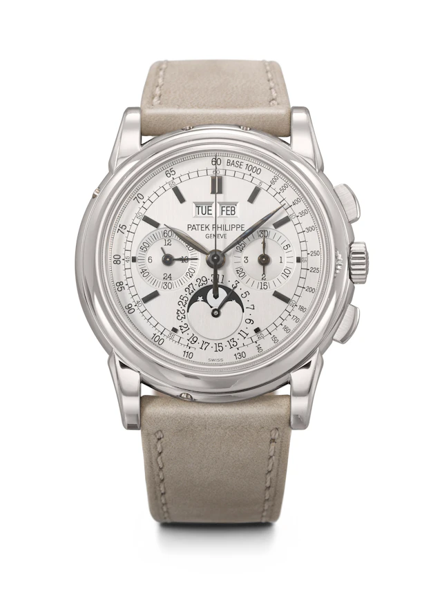 Patek Philippe. A Rare and Coveted 18K White Gold Perpetual Calendar