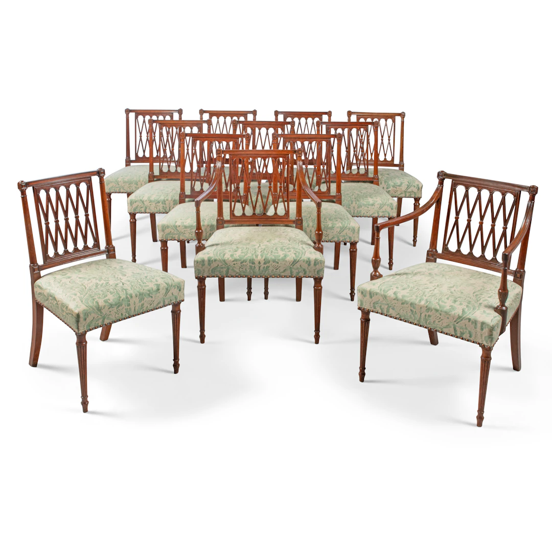 A Set of Twelve Mahogany Dining Chairs