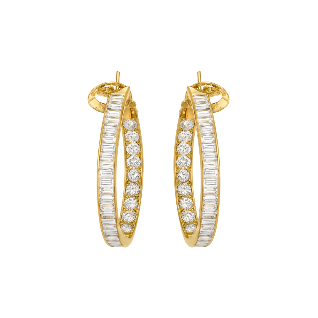 Van Cleef & Arpels Diamond 'Grande Creole' Hoop Earrings