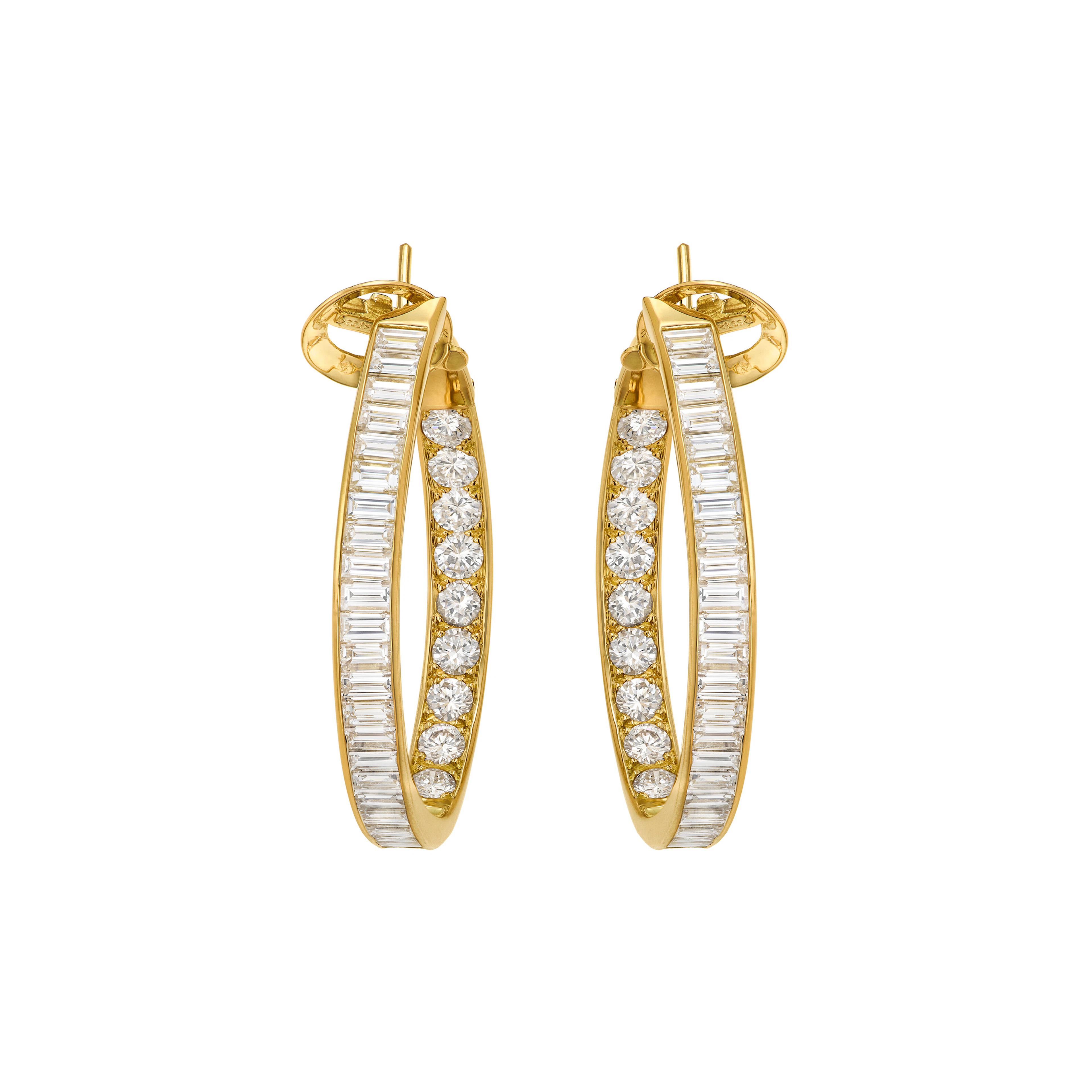 Van Cleef & Arpels Diamond 'Grande Creole' Hoop Earrings