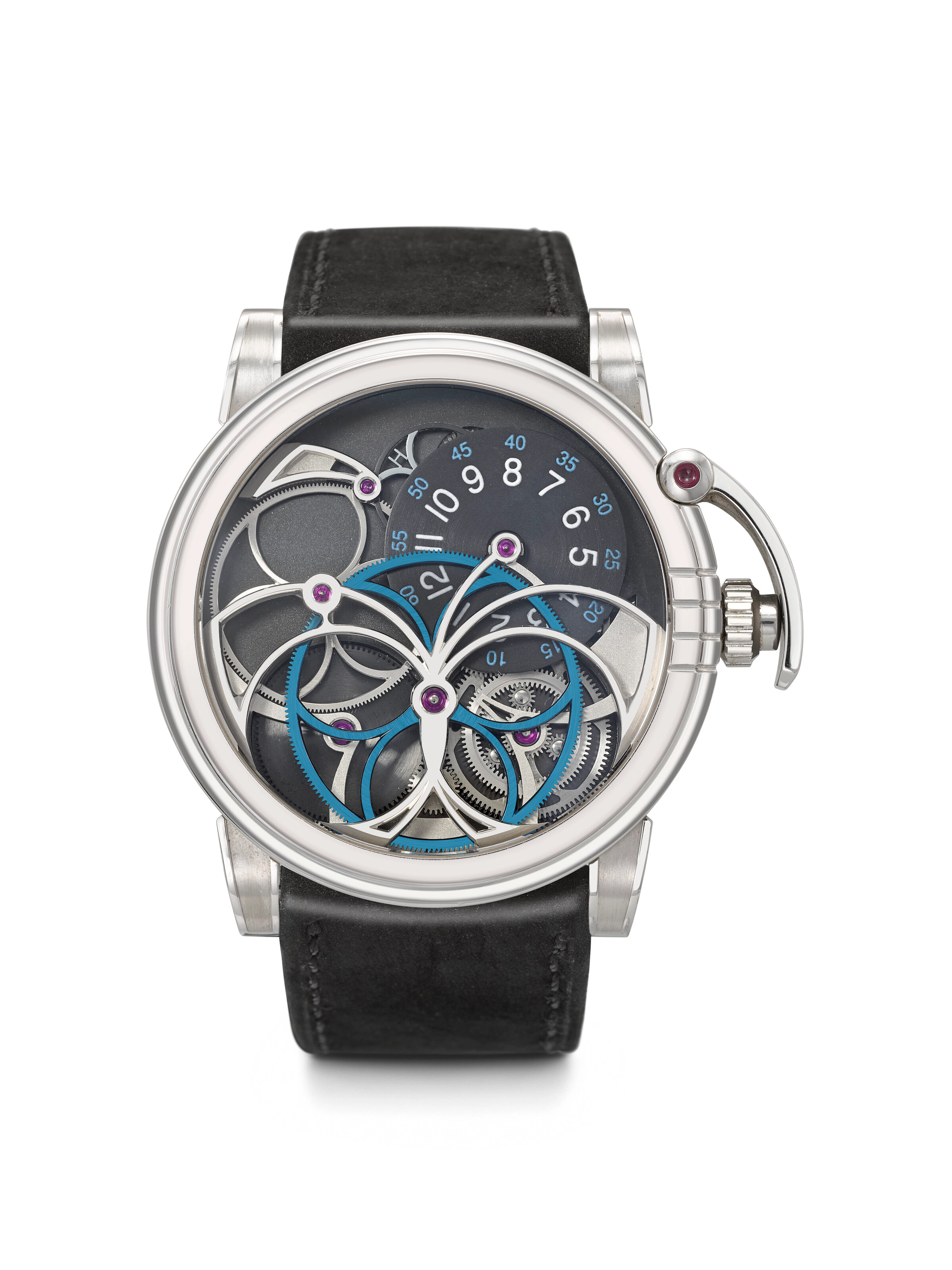 HARRY WINSTON & ANDREAS STREHLER. A LARGE AND UNUSUAL 18K WHITE GOLD