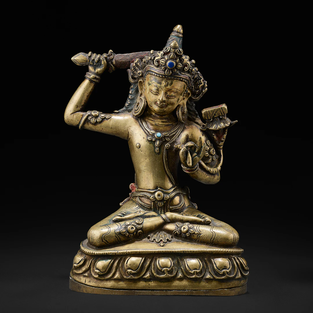 A Copper Alloy Figure of Manjushri
