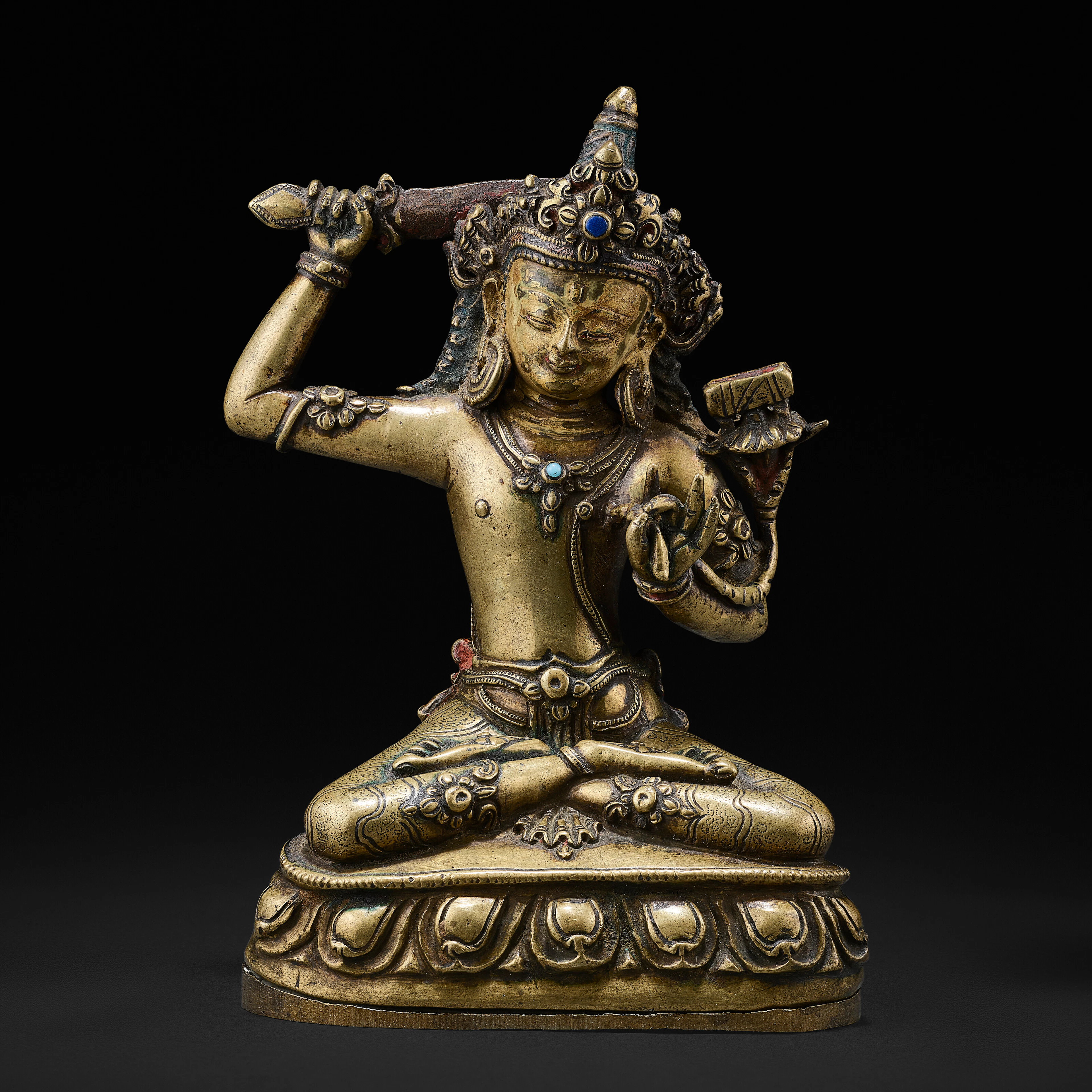 A Copper Alloy Figure of Manjushri
