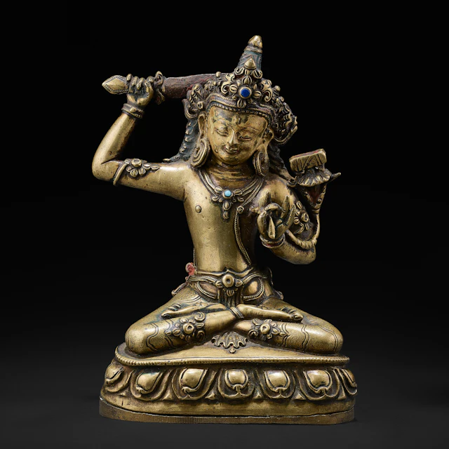 A Copper Alloy Figure of Manjushri