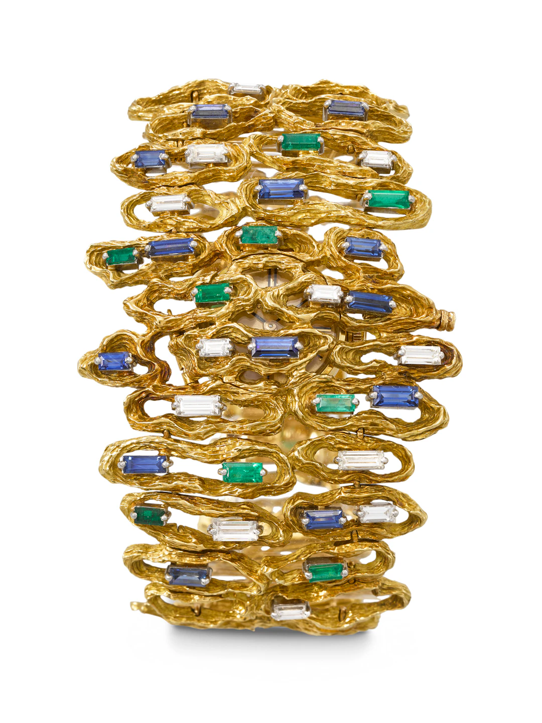 Omega. A Highly Unusual and Attractive 18K Gold, Diamond, Sapphire