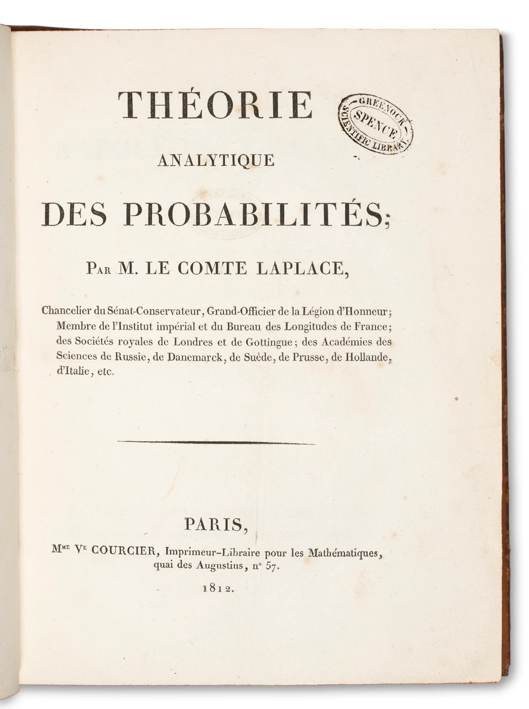 Théorie Analytique Des Probabilités