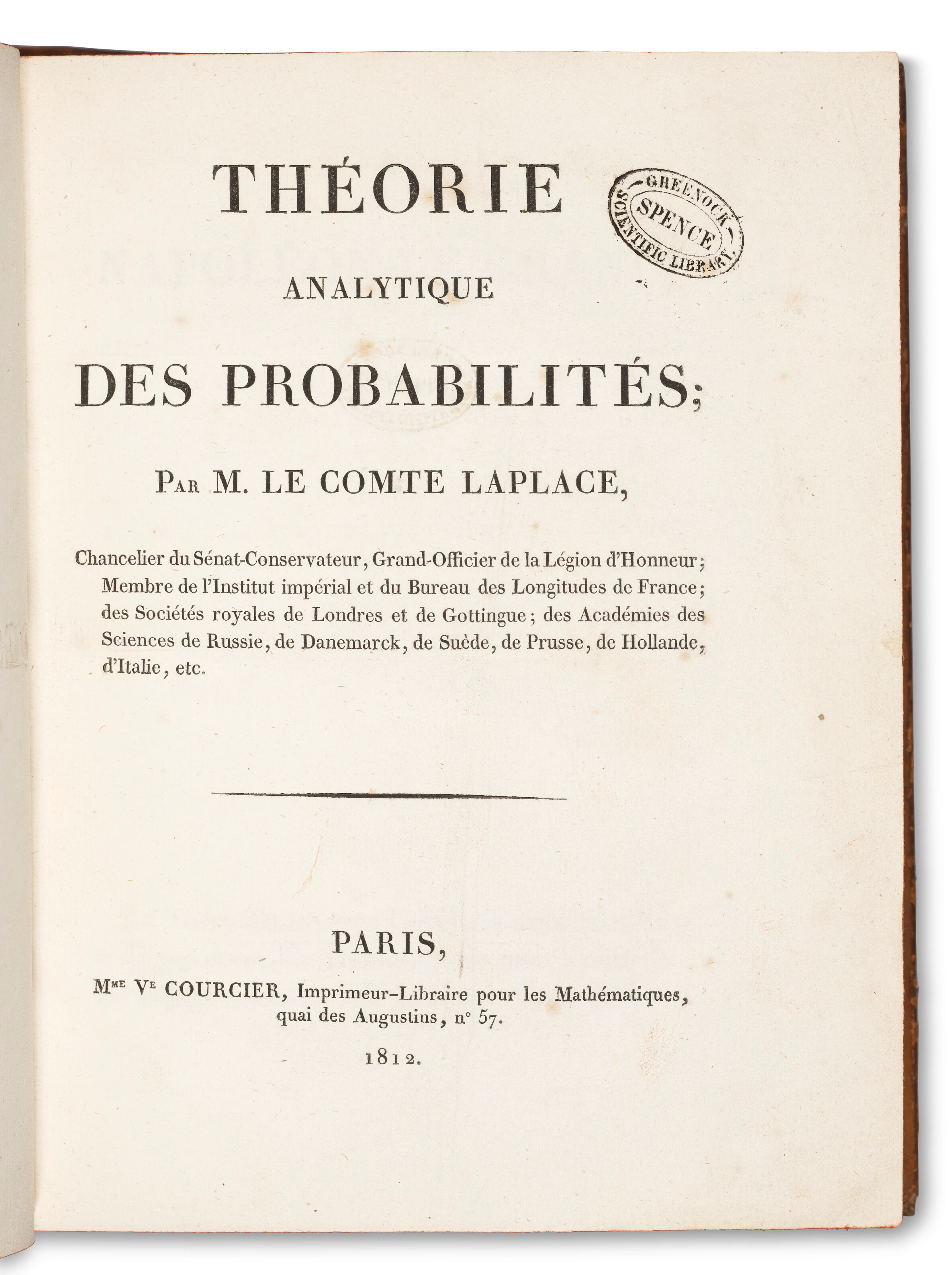 Théorie Analytique Des Probabilités