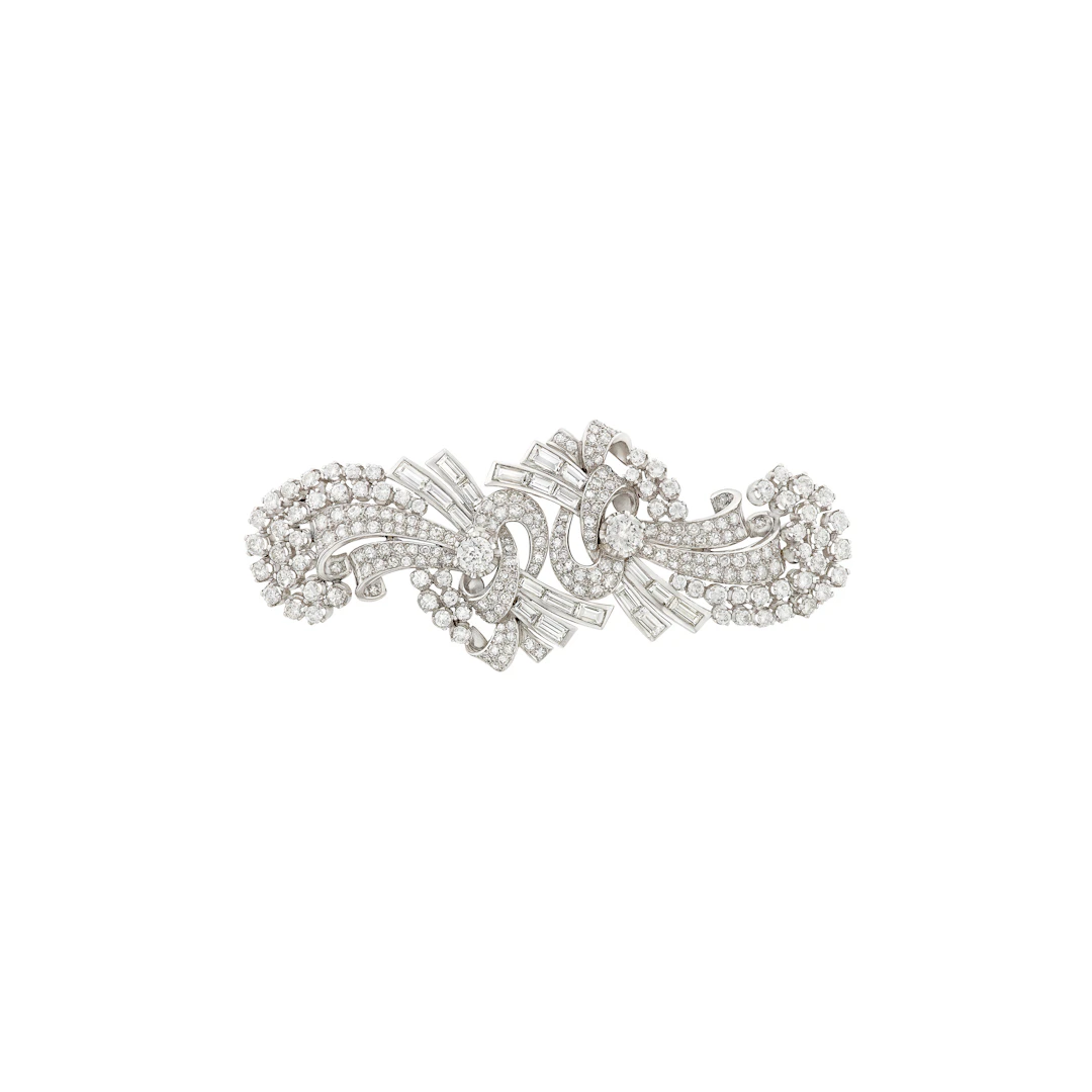 A Pair of Convertible Diamond Clip Brooches